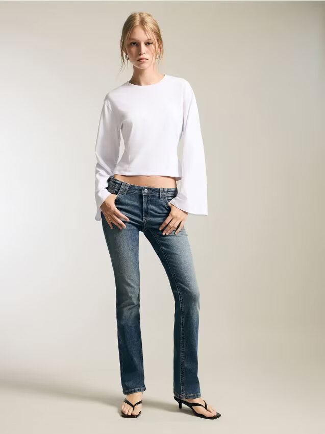 House Blugi slim cu talie joasă
