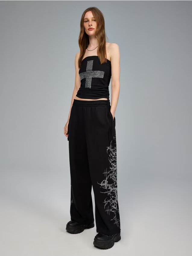 House Pantaloni de trening cu imprimeu