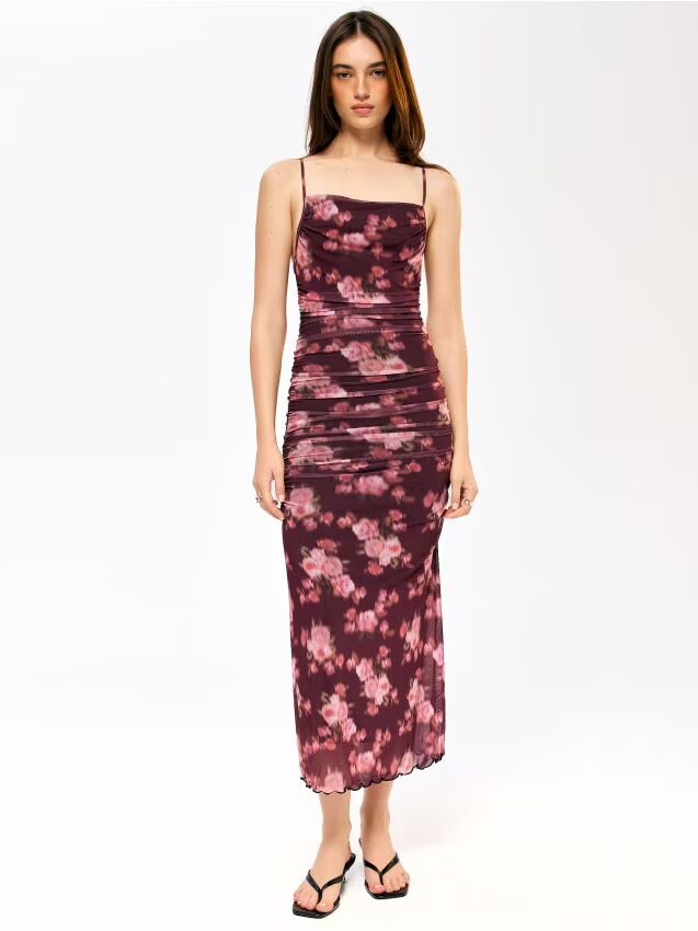House Rochie midi înflorată