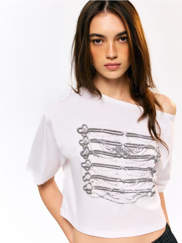 House Tricou scurt cu imprimeu