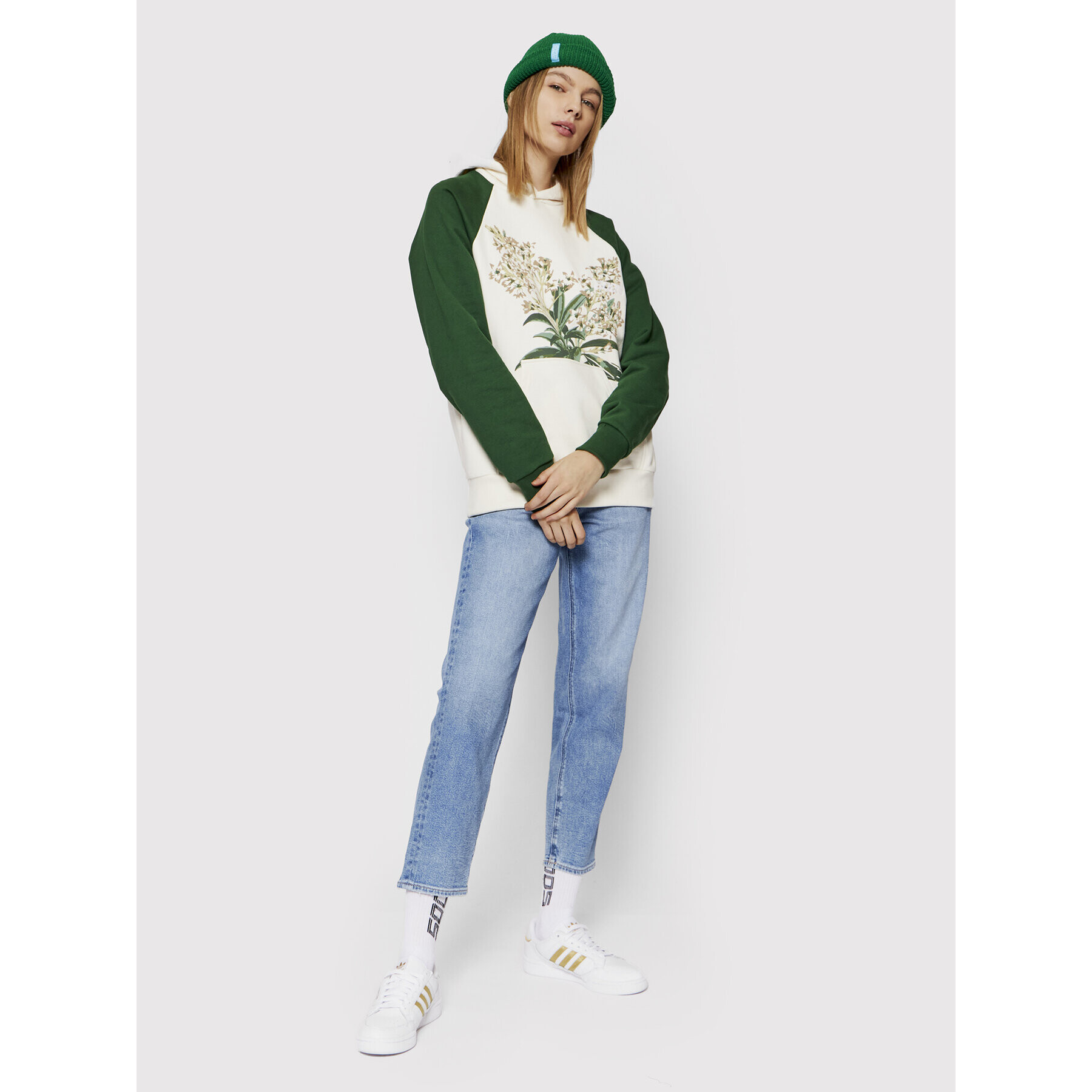 2005 Bluză Unisex College Bloom Verde Regular Fit - Pled.ro