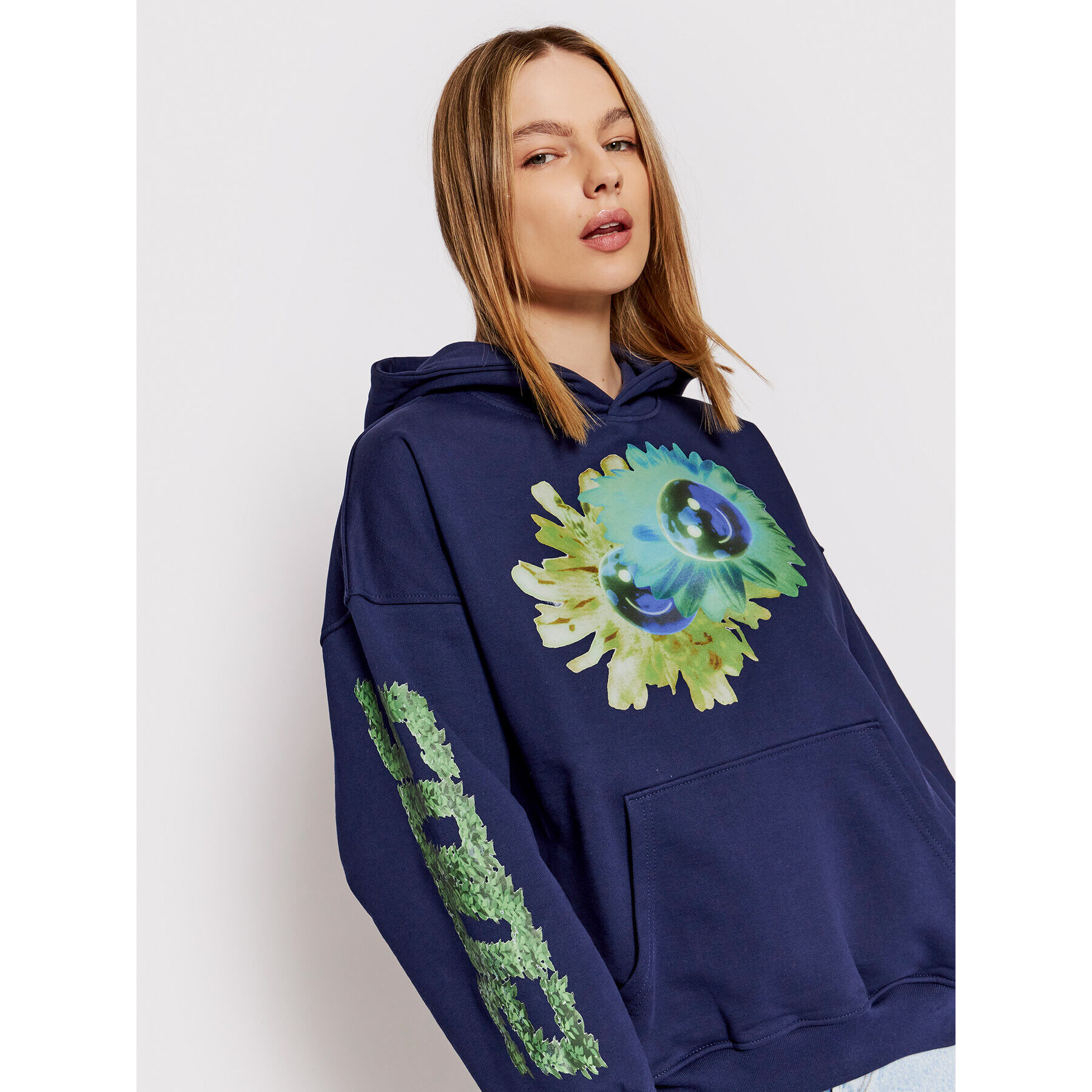 2005 Bluză Unisex Flower Globe Bleumarin Regular Fit - Pled.ro