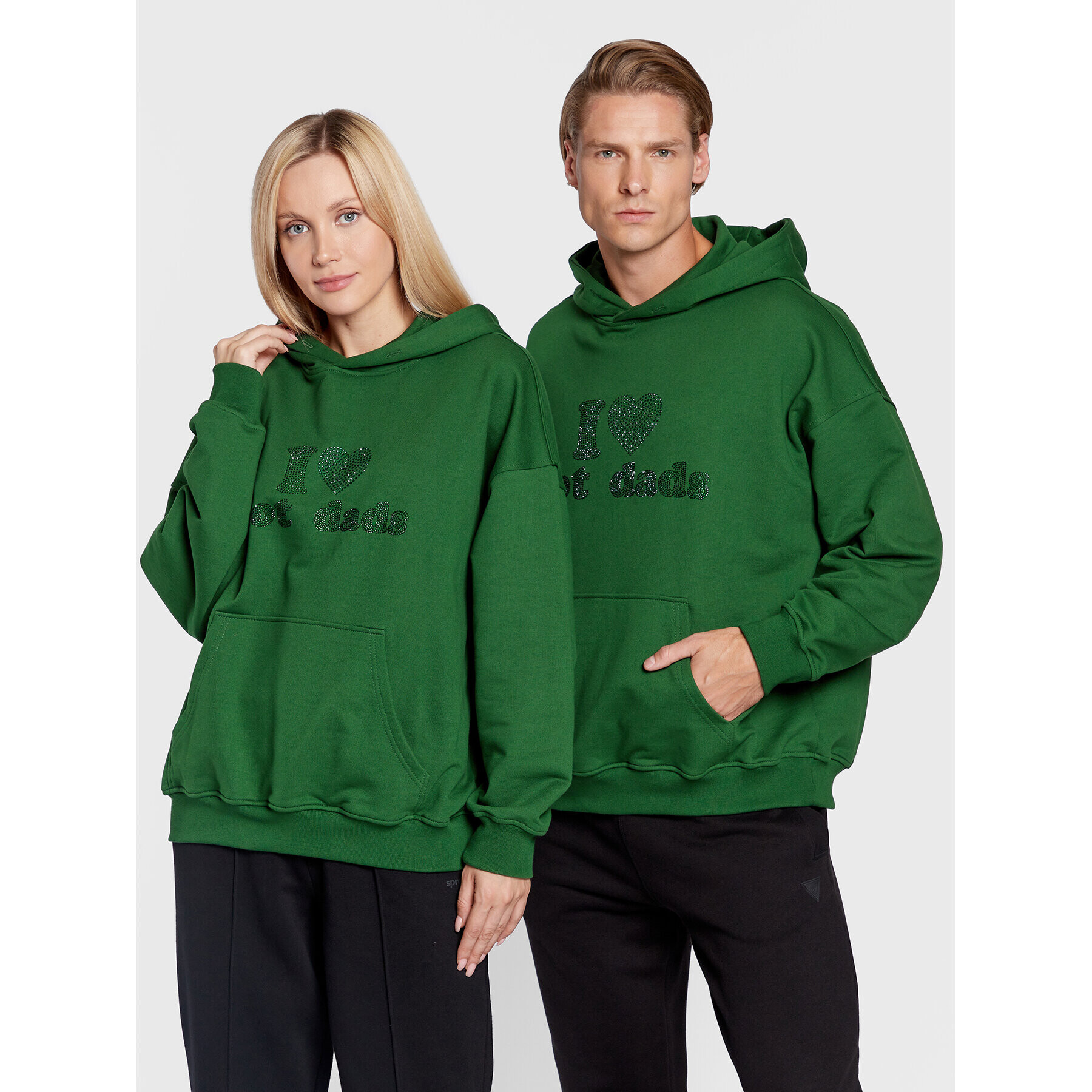 2005 Bluză Unisex Hot Dads Verde Relaxed Fit - Pled.ro