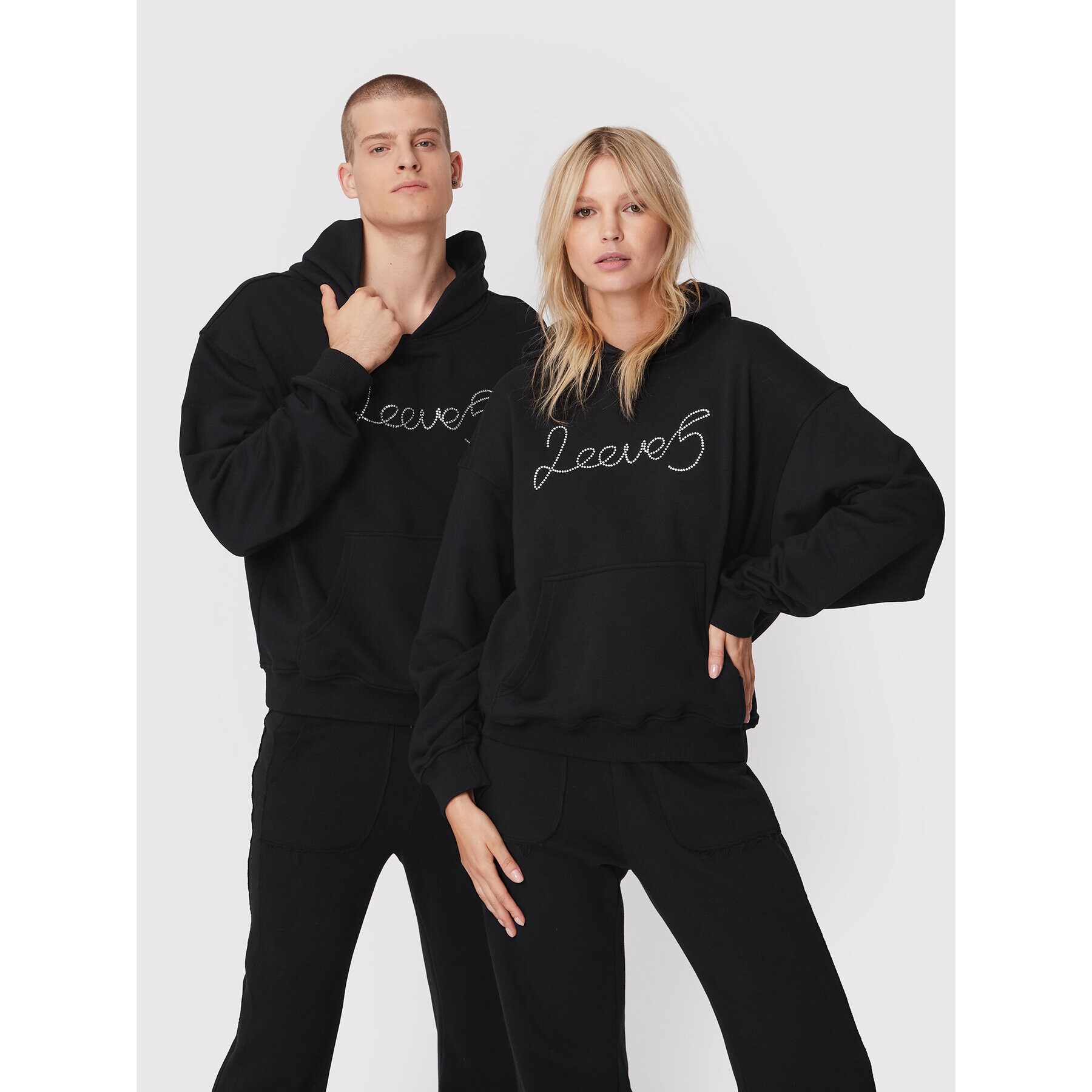 2005 Bluză Unisex X Leeves „2eeve5” Negru Relaxed Fit - Pled.ro