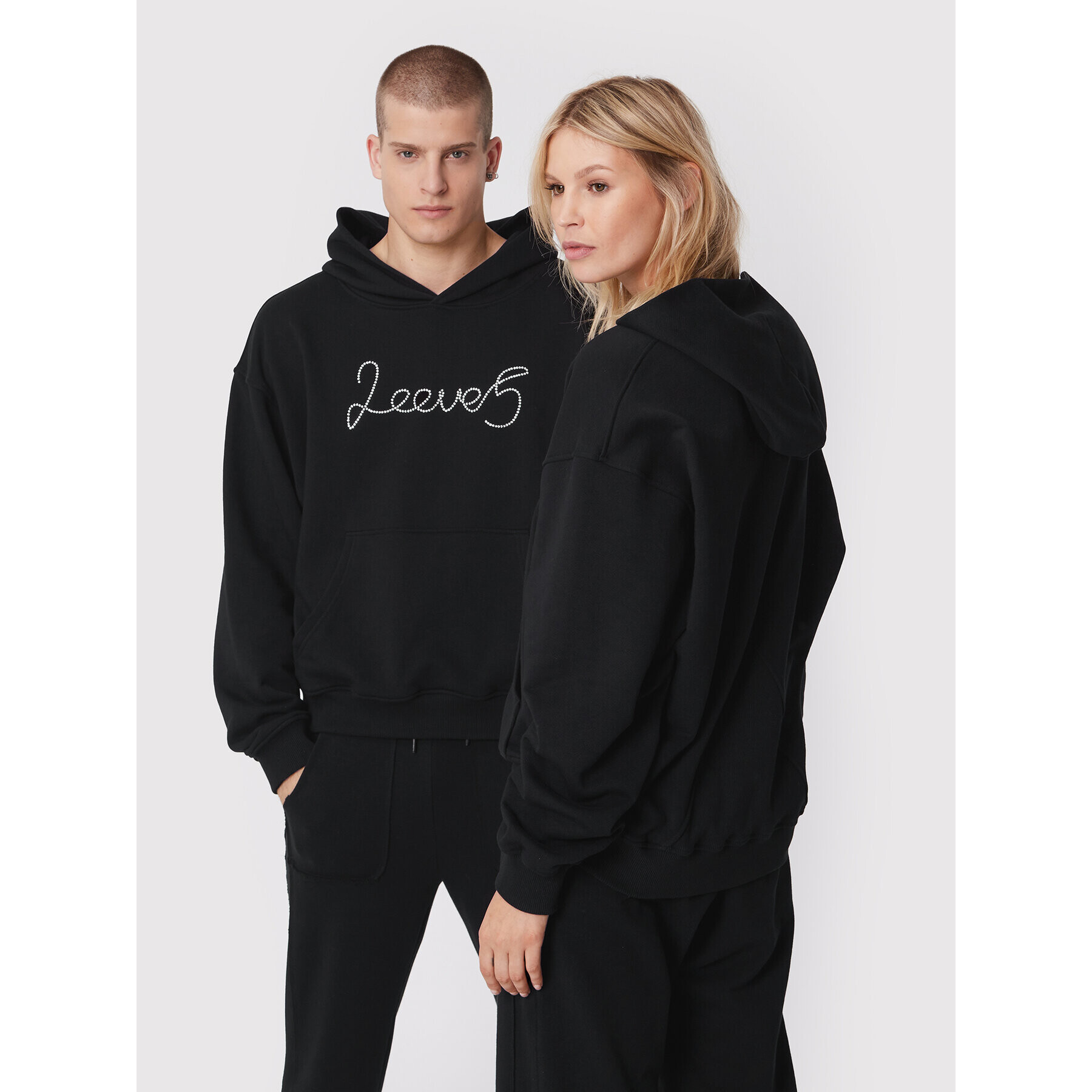 2005 Bluză Unisex X Leeves „2eeve5” Negru Relaxed Fit - Pled.ro