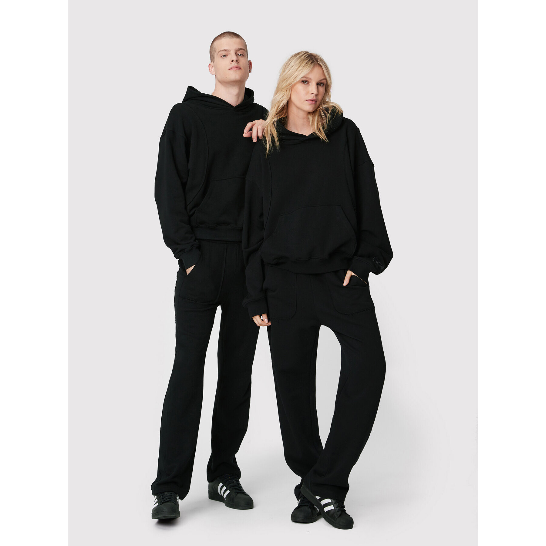 2005 Bluză Unisex X Leeves „Panel” Negru Relaxed Fit - Pled.ro