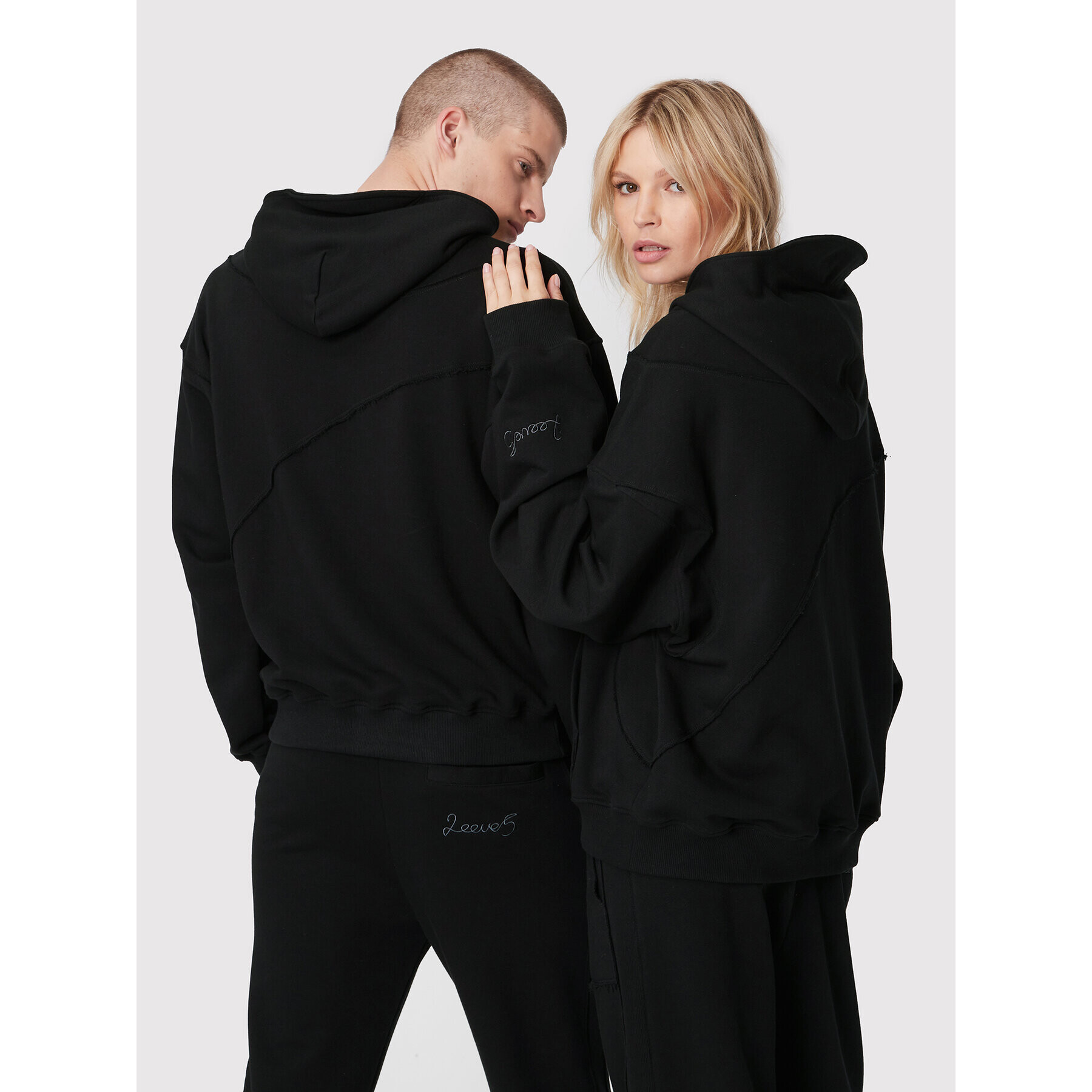 2005 Bluză Unisex X Leeves „Panel” Negru Relaxed Fit - Pled.ro