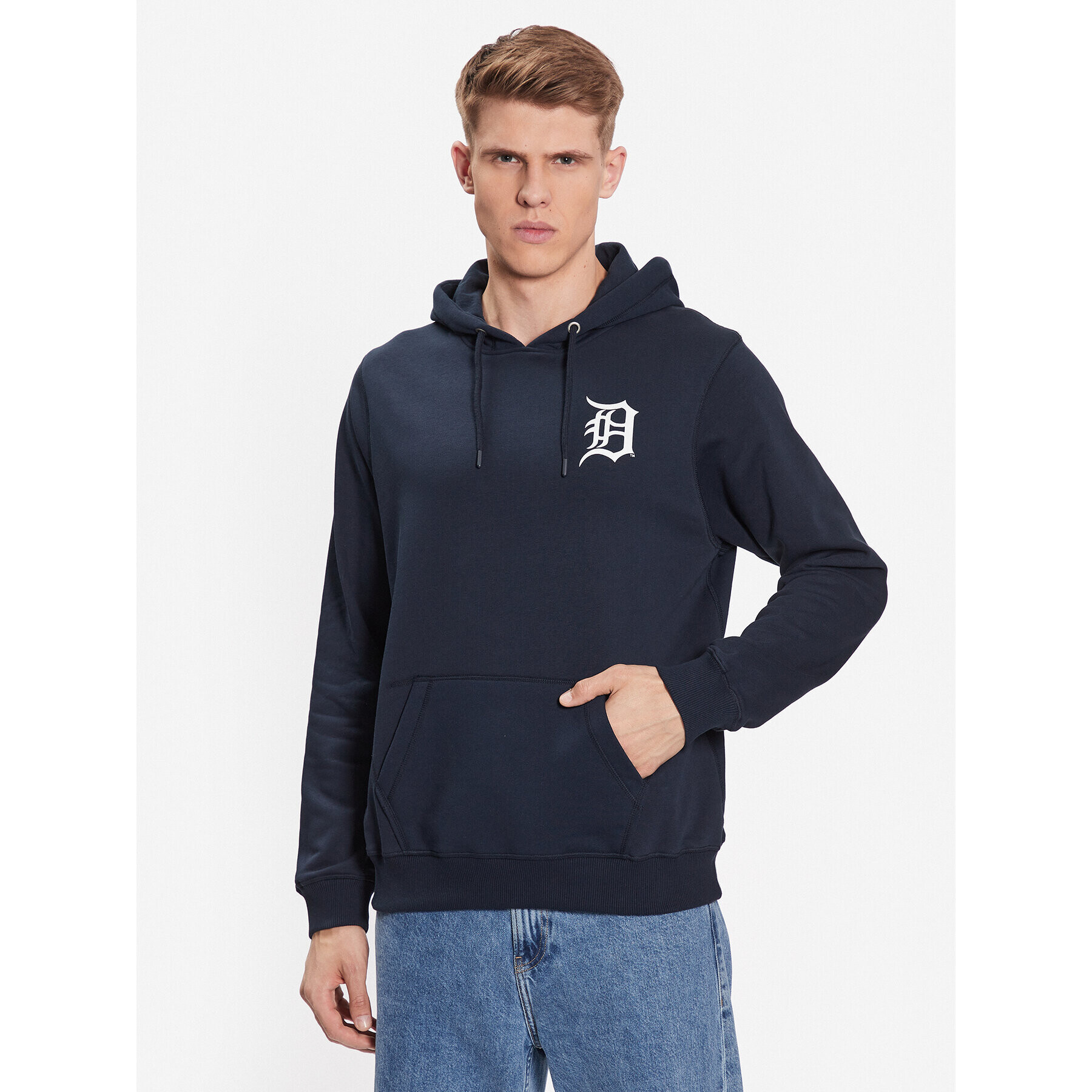 47 Brand Bluză Detroit Tigers Lc Backer 47 Helix Hood Bleumarin Regular Fit - Pled.ro