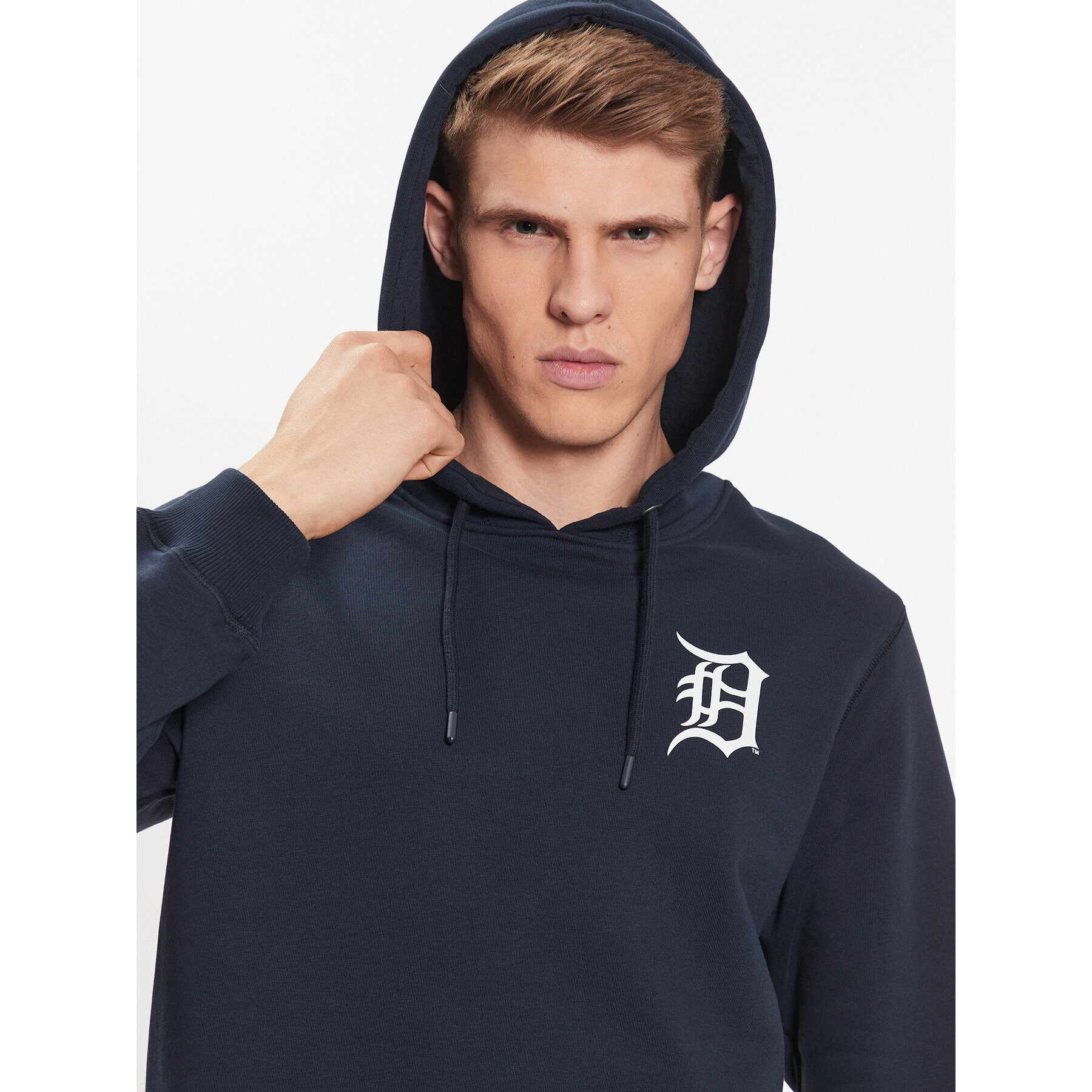 47 Brand Bluză Detroit Tigers Lc Backer 47 Helix Hood Bleumarin Regular Fit - Pled.ro