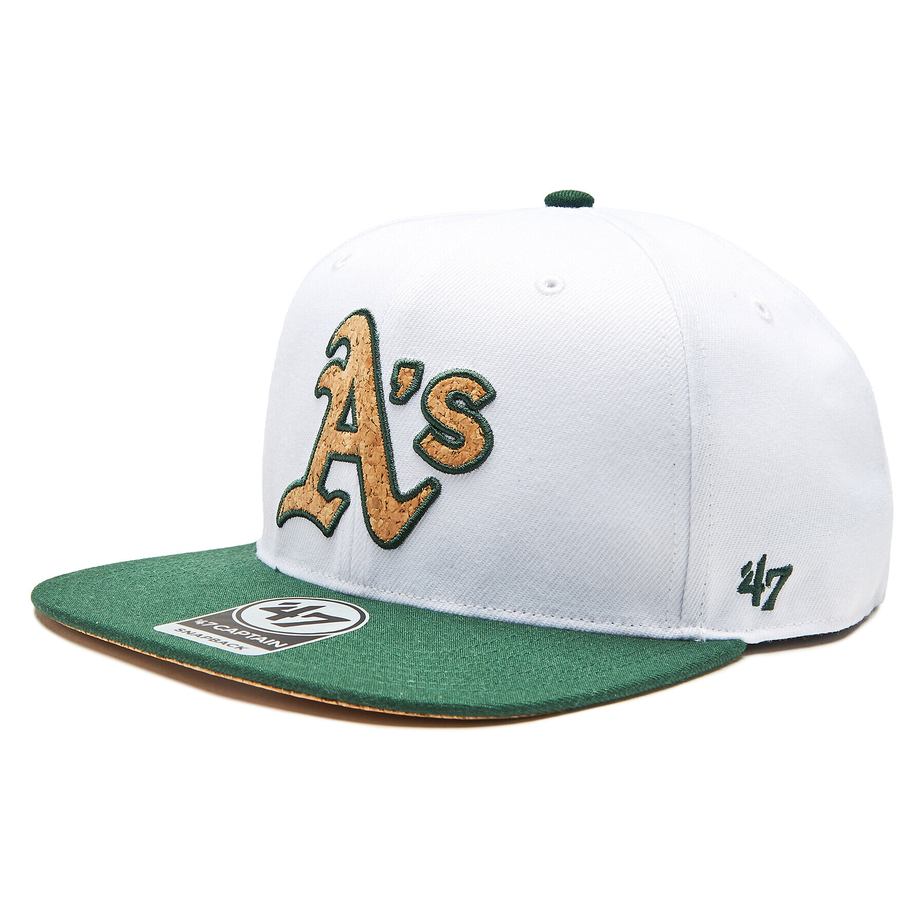 47 Brand Șapcă MLB Oakland Athletics Corkscrew 47 CAPTAIN B-CORKS18WBP-WH Alb - Pled.ro