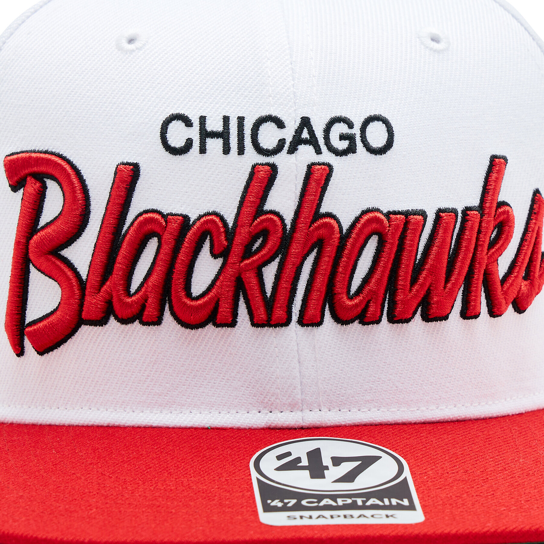 47 Brand Șapcă NHL Chicago Blackhawks Crosstown Script Two tone '47 CAPTAIN H-CTWTT04WBP-WH Alb - Pled.ro