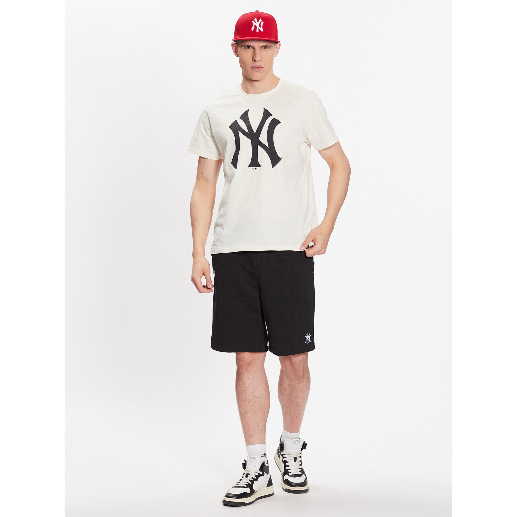 47 Brand Tricou MLB New York Yankees Imprint 47 Echo Tee BB017TEMIME544104CL Écru Regular Fit - Pled.ro