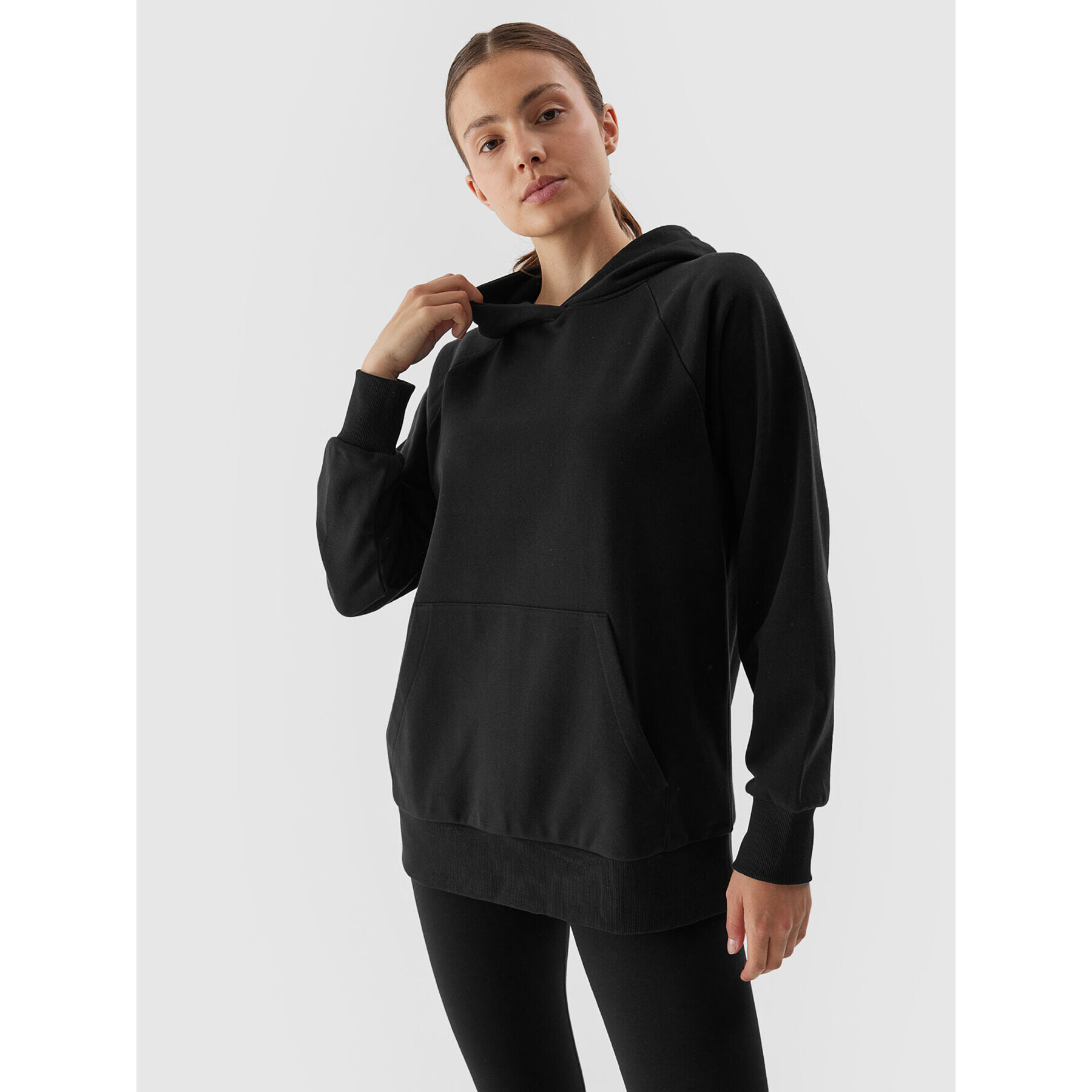 4F Bluză AW23TSWSF0725 Negru Regular Fit - Pled.ro