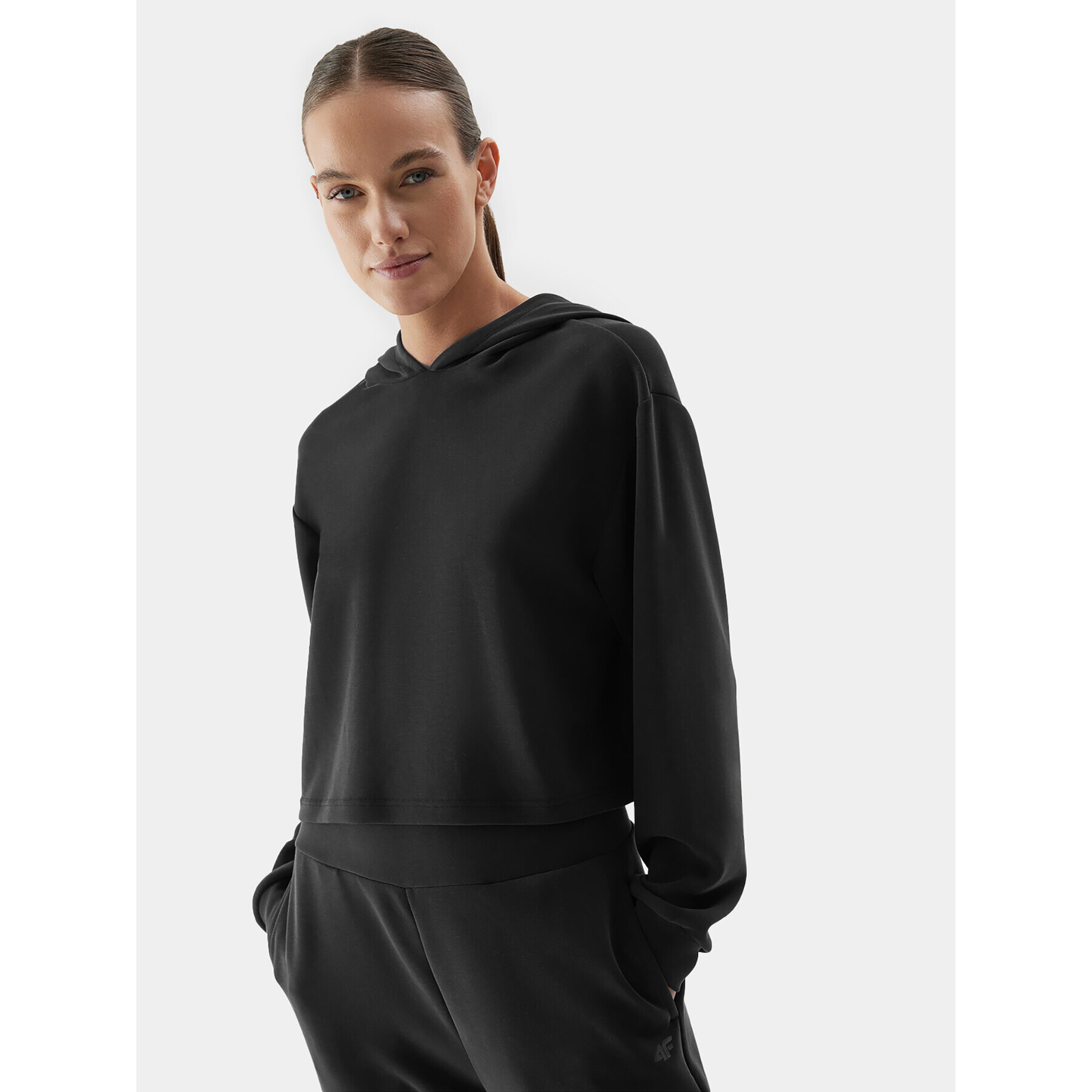 4F Bluză AW23TSWSF702 Negru Regular Fit - Pled.ro