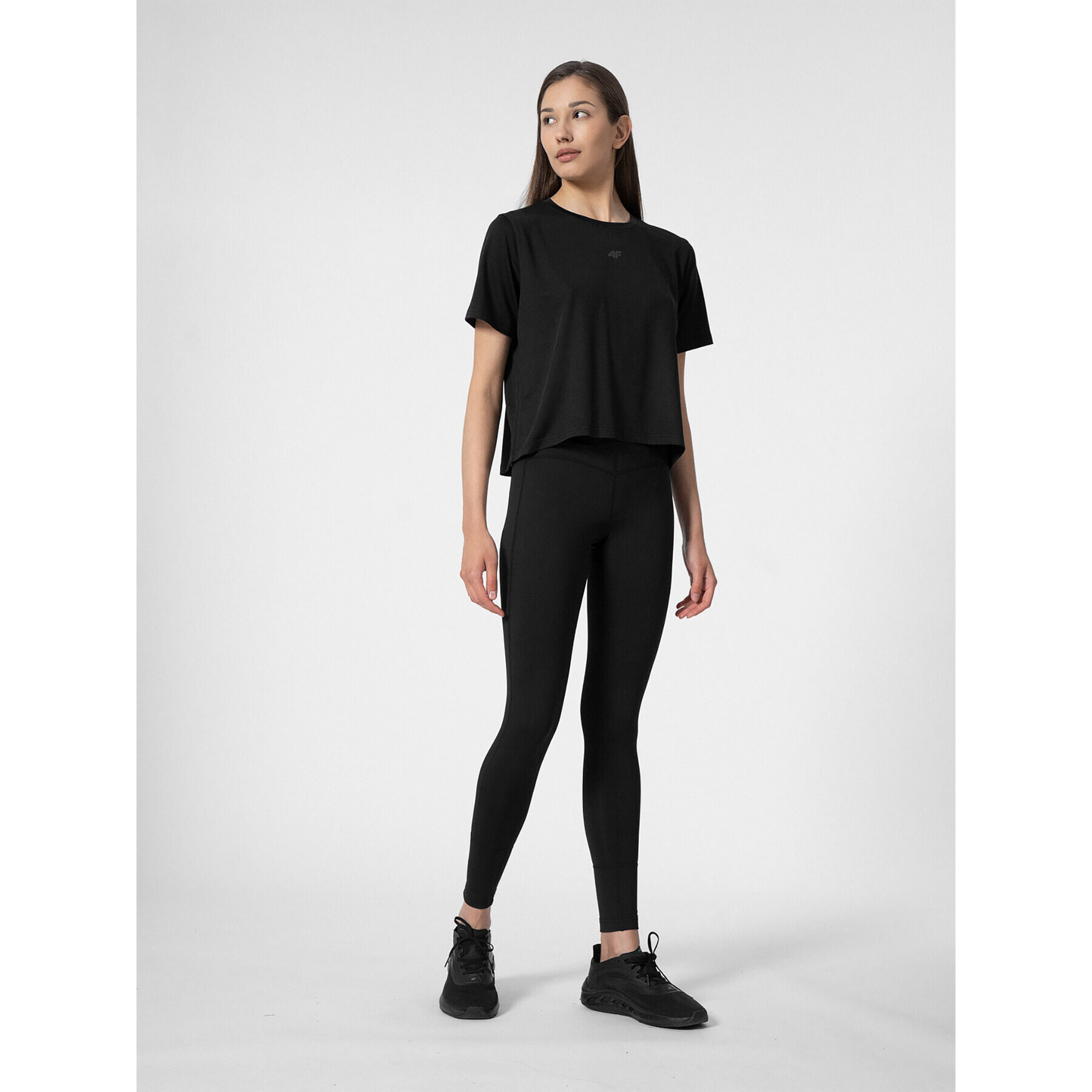 4F Colanți SS23TFTIF051 Negru Slim Fit - Pled.ro