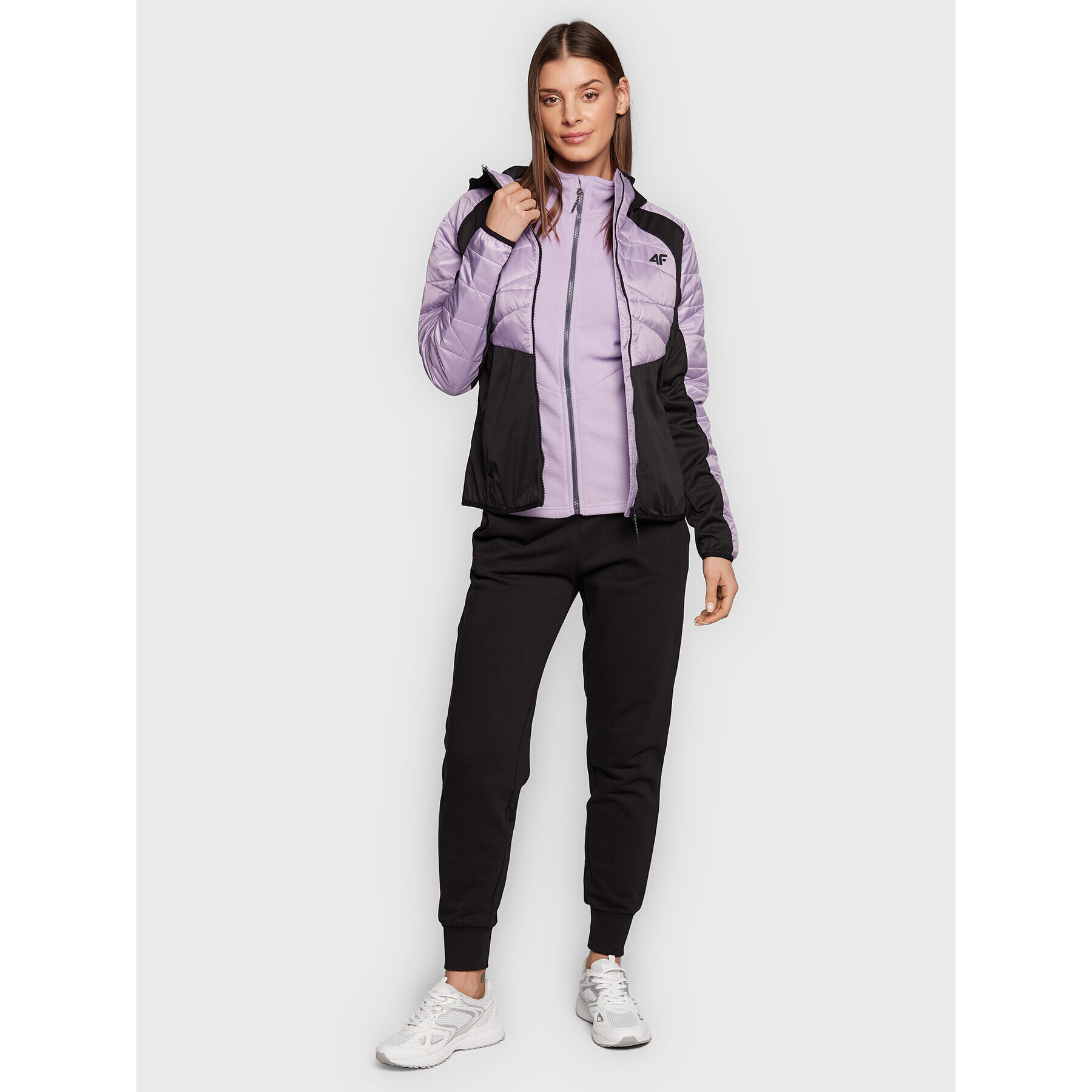 4F Geacă din puf H4Z22-KUDH060 Violet Regular Fit - Pled.ro