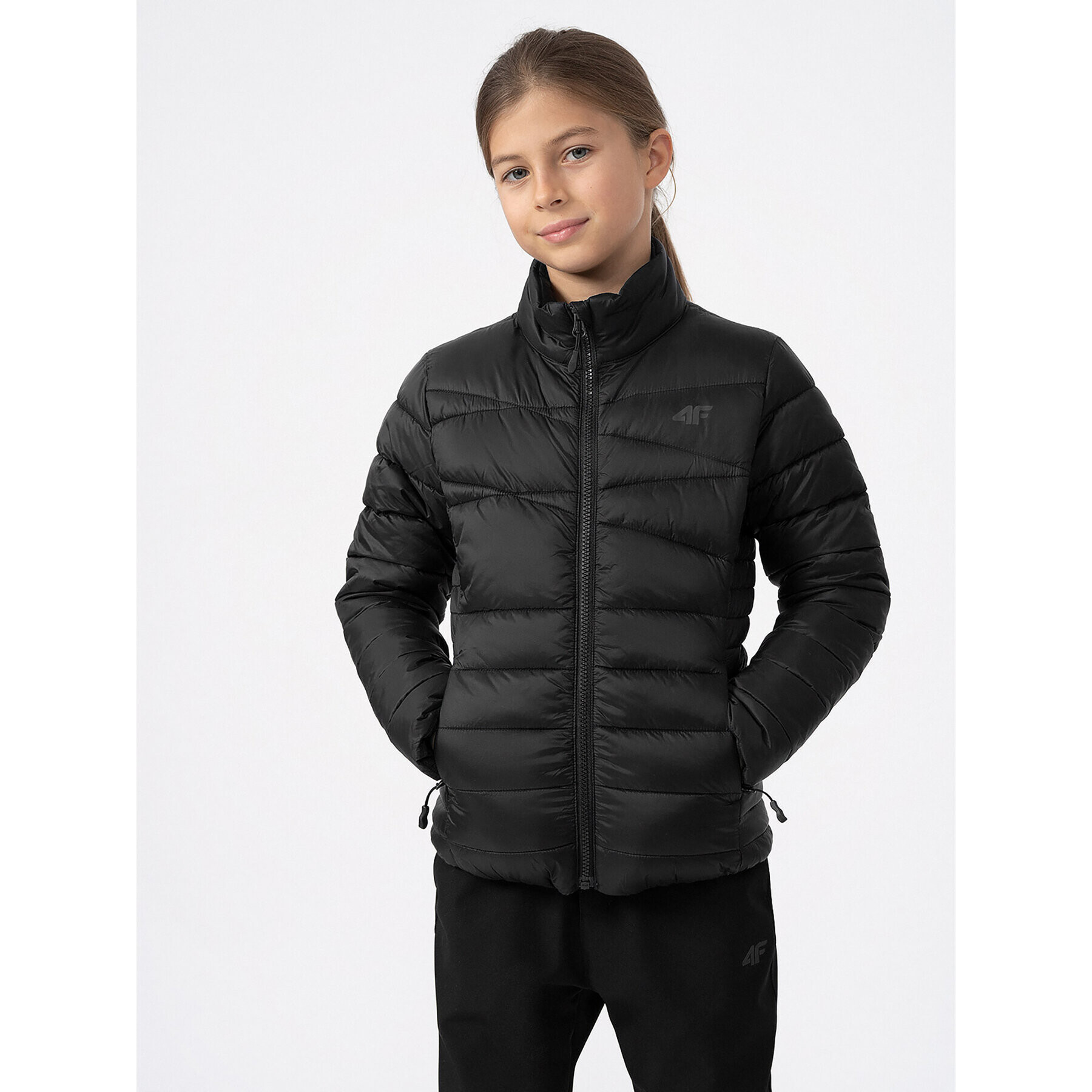 4F Geacă din puf JAW23TDJAF219 Negru Regular Fit - Pled.ro