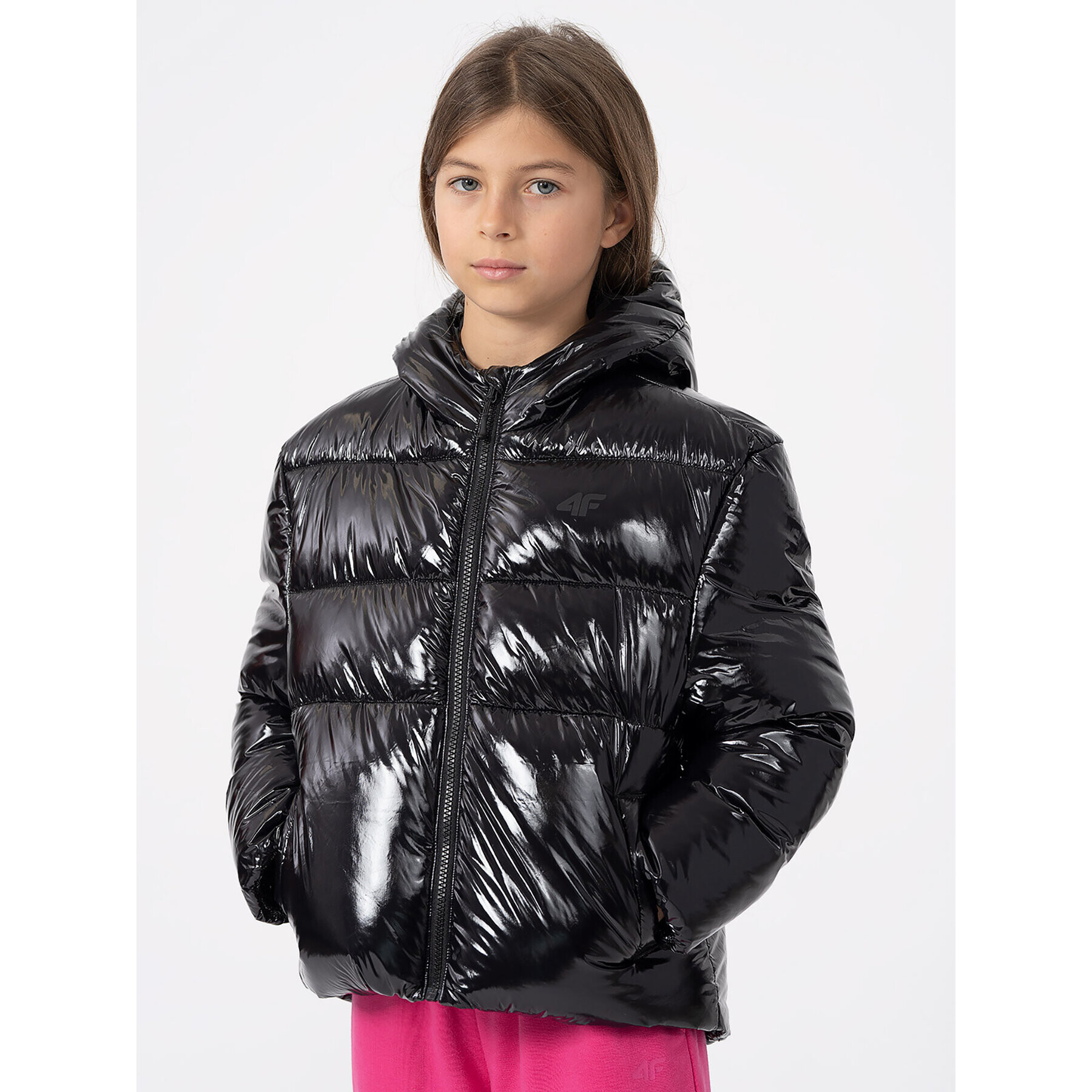 4F Geacă din puf JAW23TDJAF267 Negru Regular Fit - Pled.ro