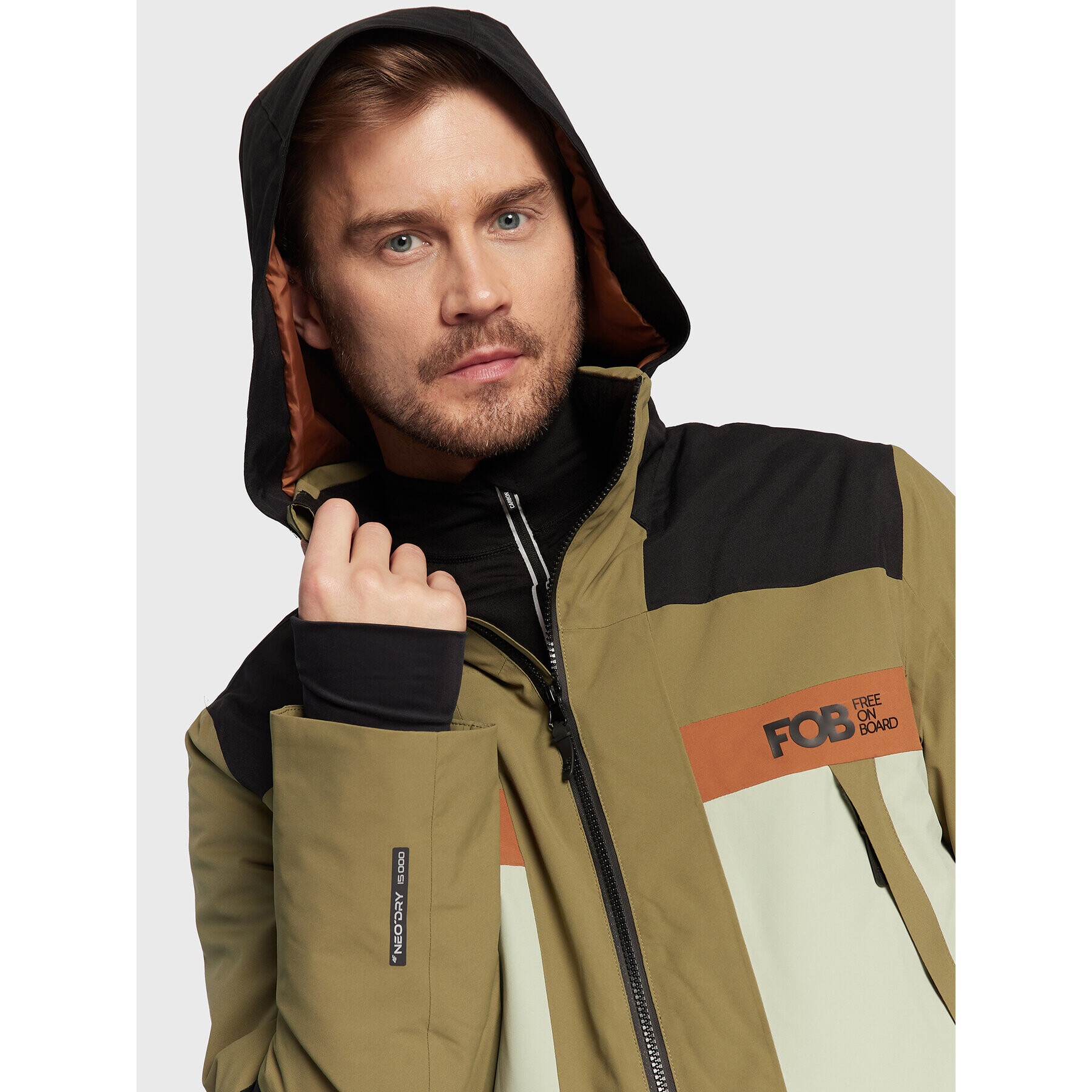 4F Geacă pentru snowboard H4Z22-KUMS003 Verde Regular Fit - Pled.ro