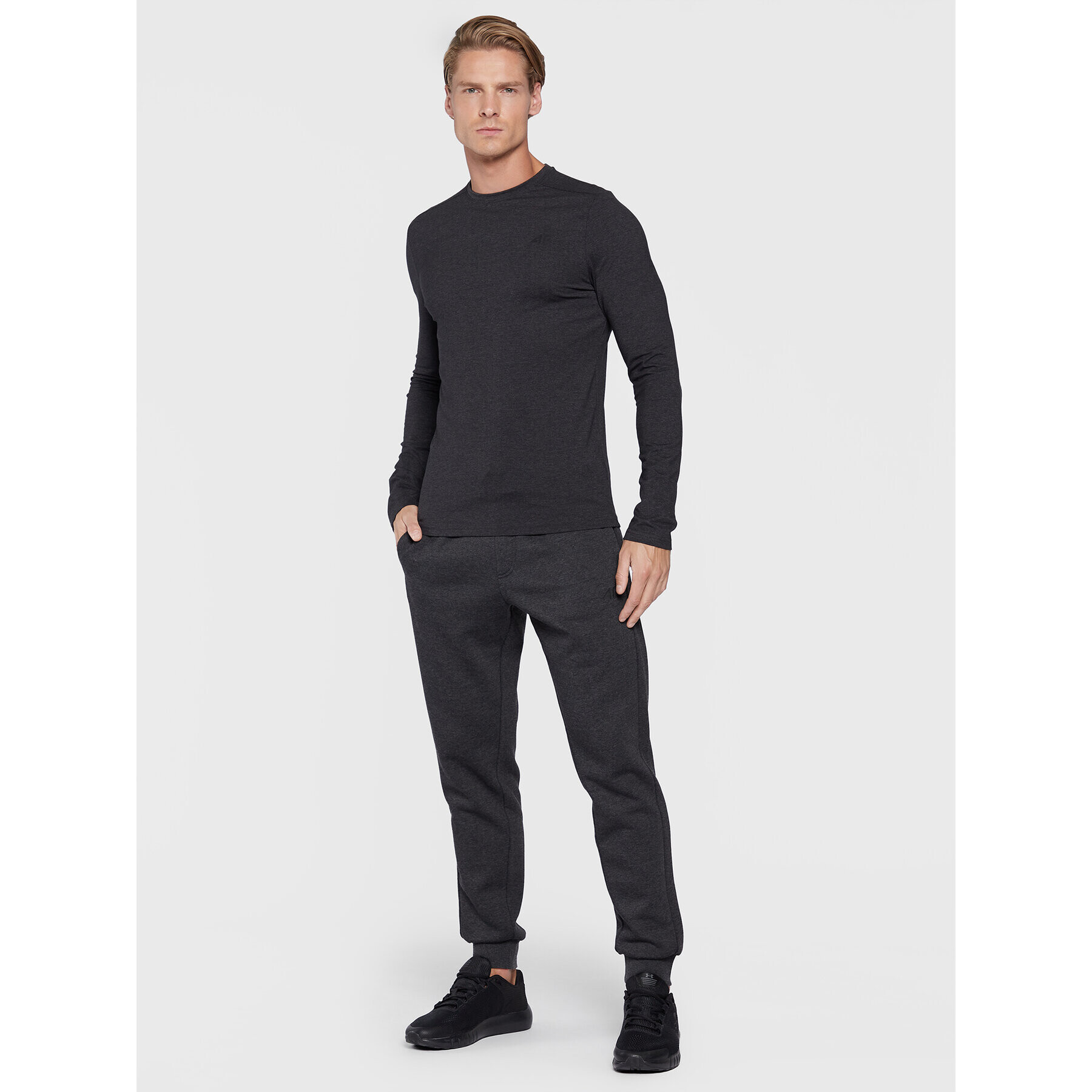 4F Longsleeve H4Z22-TSML350 Gri Slim Fit - Pled.ro