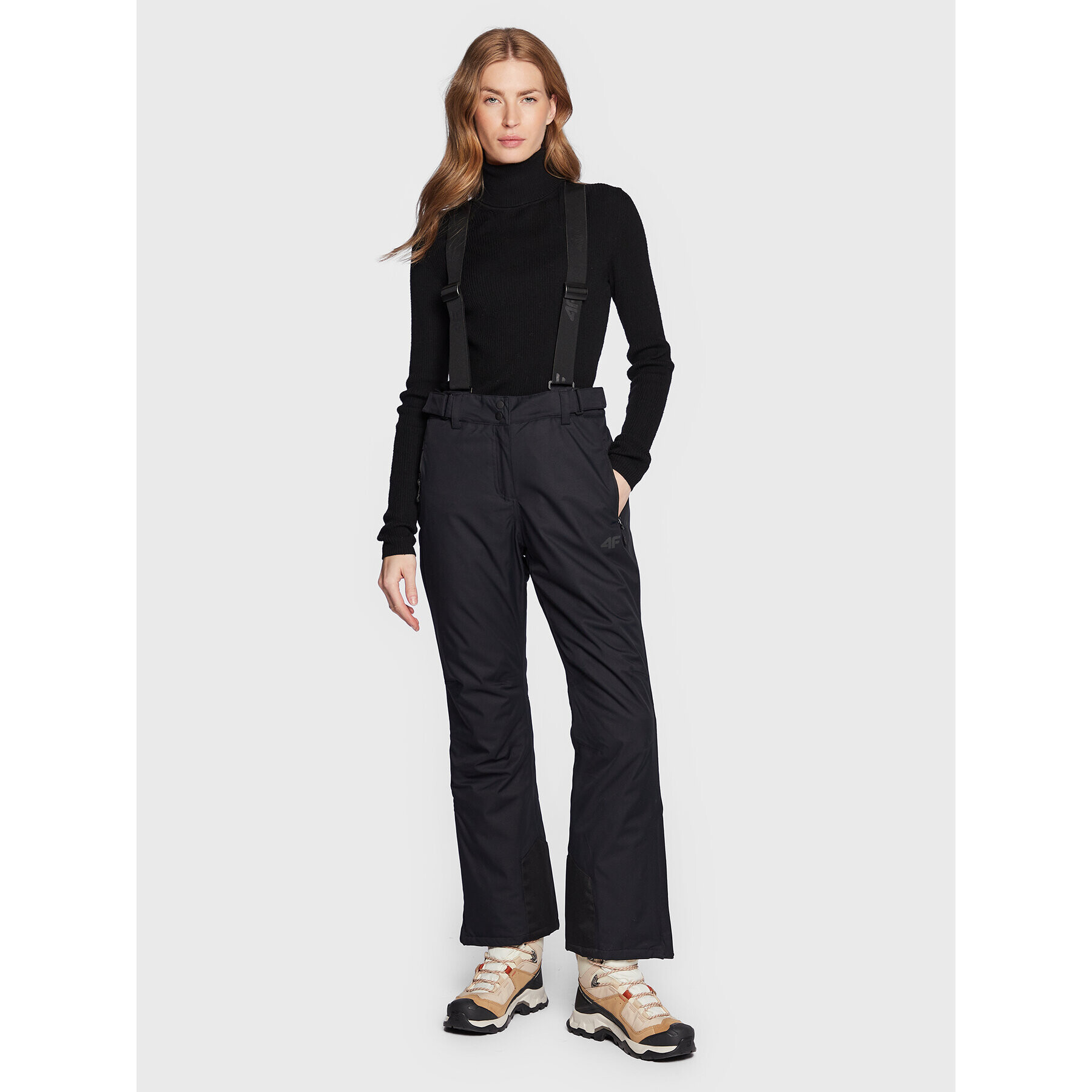 4F Pantaloni de schi H4Z22-SPDN001 Negru Relaxed Fit - Pled.ro