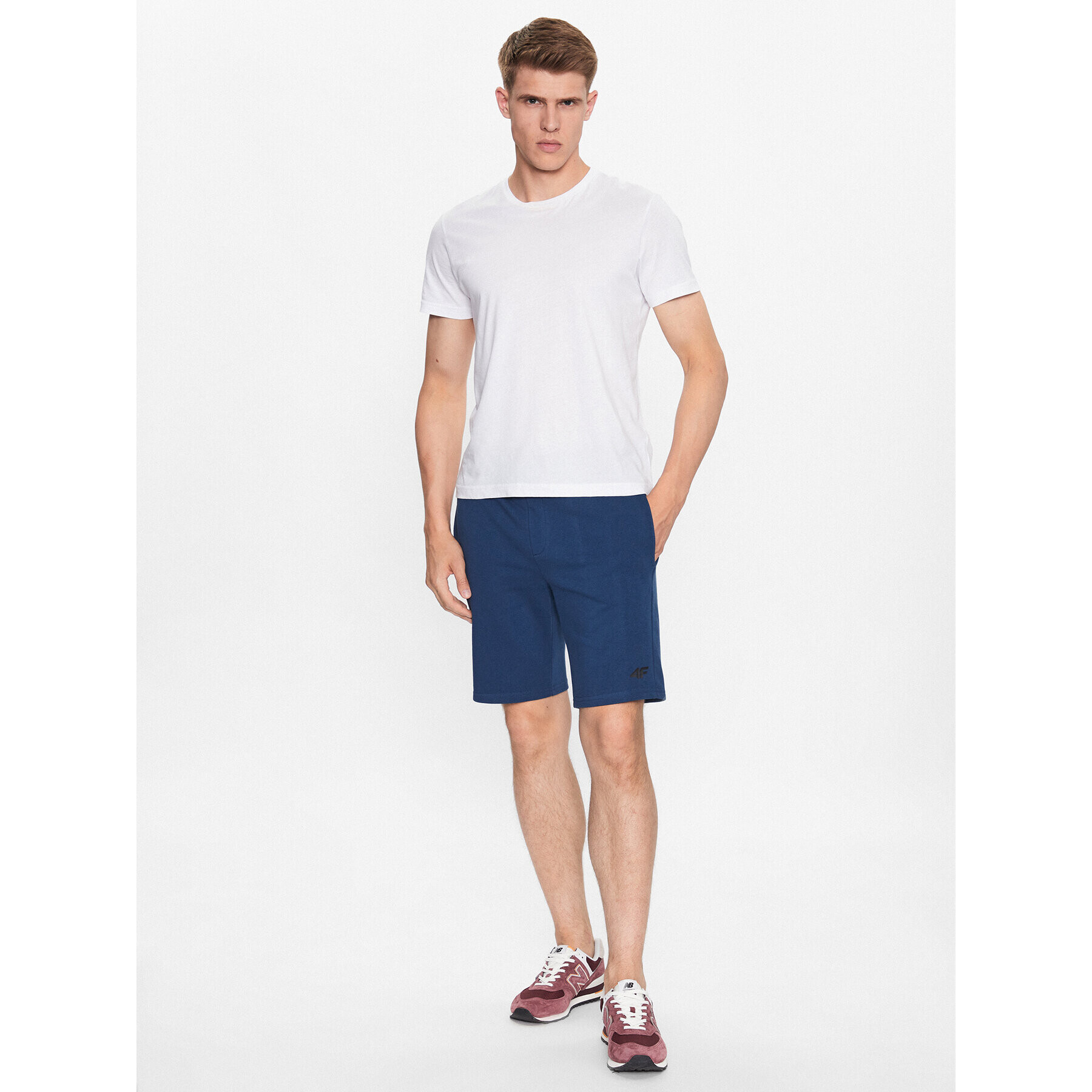 4F Pantaloni scurți sport SS23TSHOM156 Albastru Regular Fit - Pled.ro