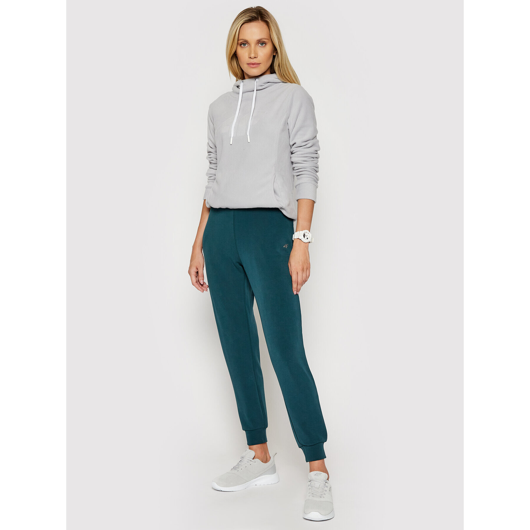 4F Pantaloni trening H4L21-SPDD011A Verde Regular Fit - Pled.ro