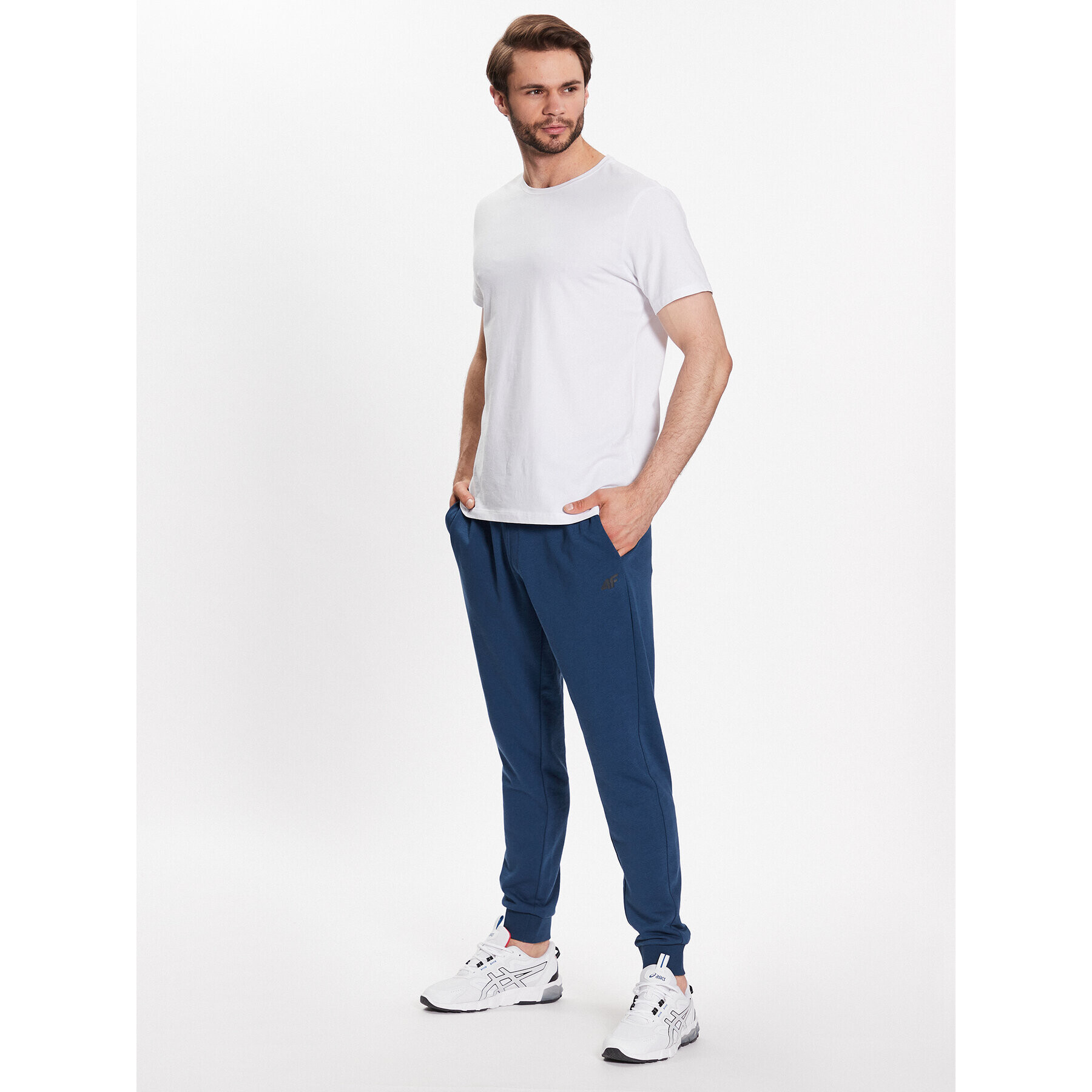 4F Pantaloni trening SS23TTROM223 Albastru Regular Fit - Pled.ro