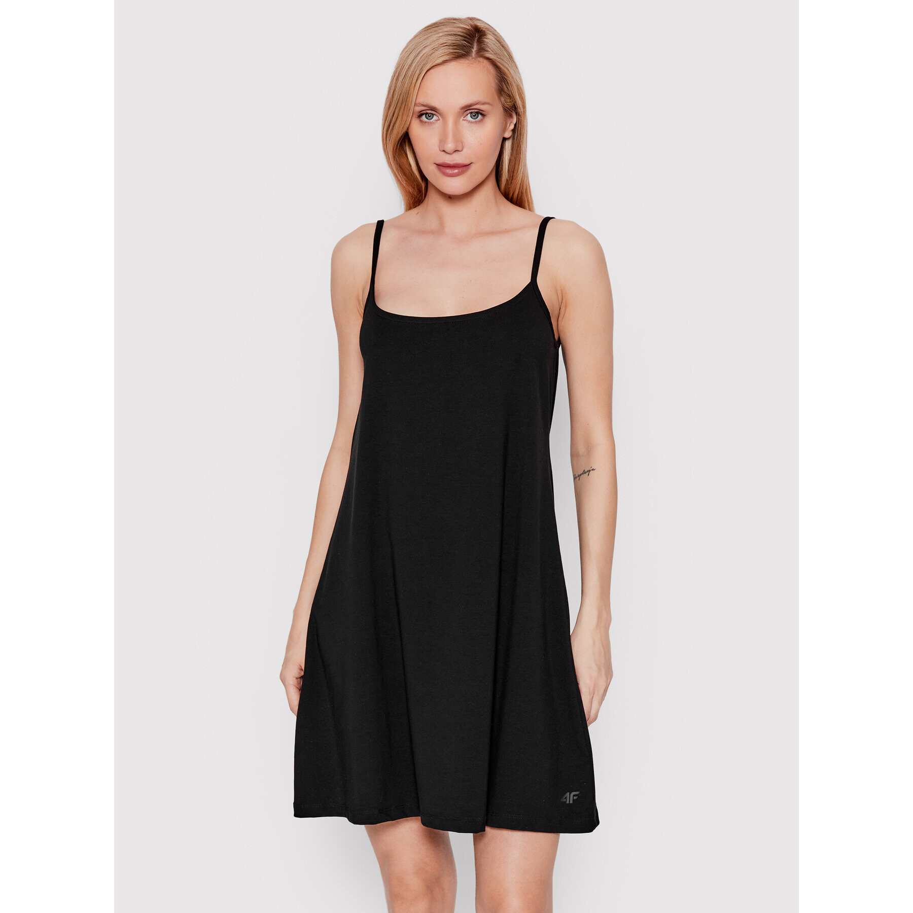 4F Rochie de zi H4L22-SUDD016 Negru Regular Fit - Pled.ro