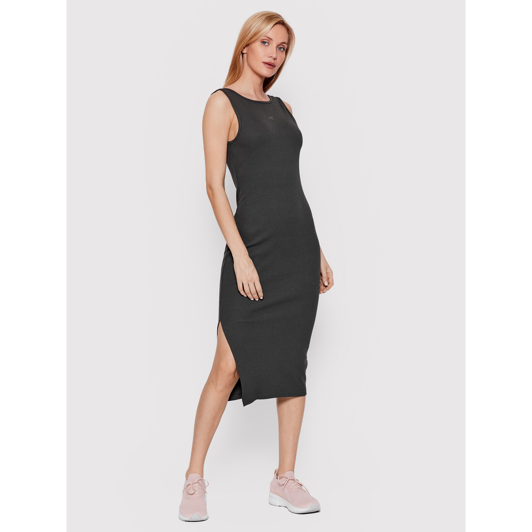 4F Rochie tricotată H4L22-SUDD010 Gri Slim Fit - Pled.ro