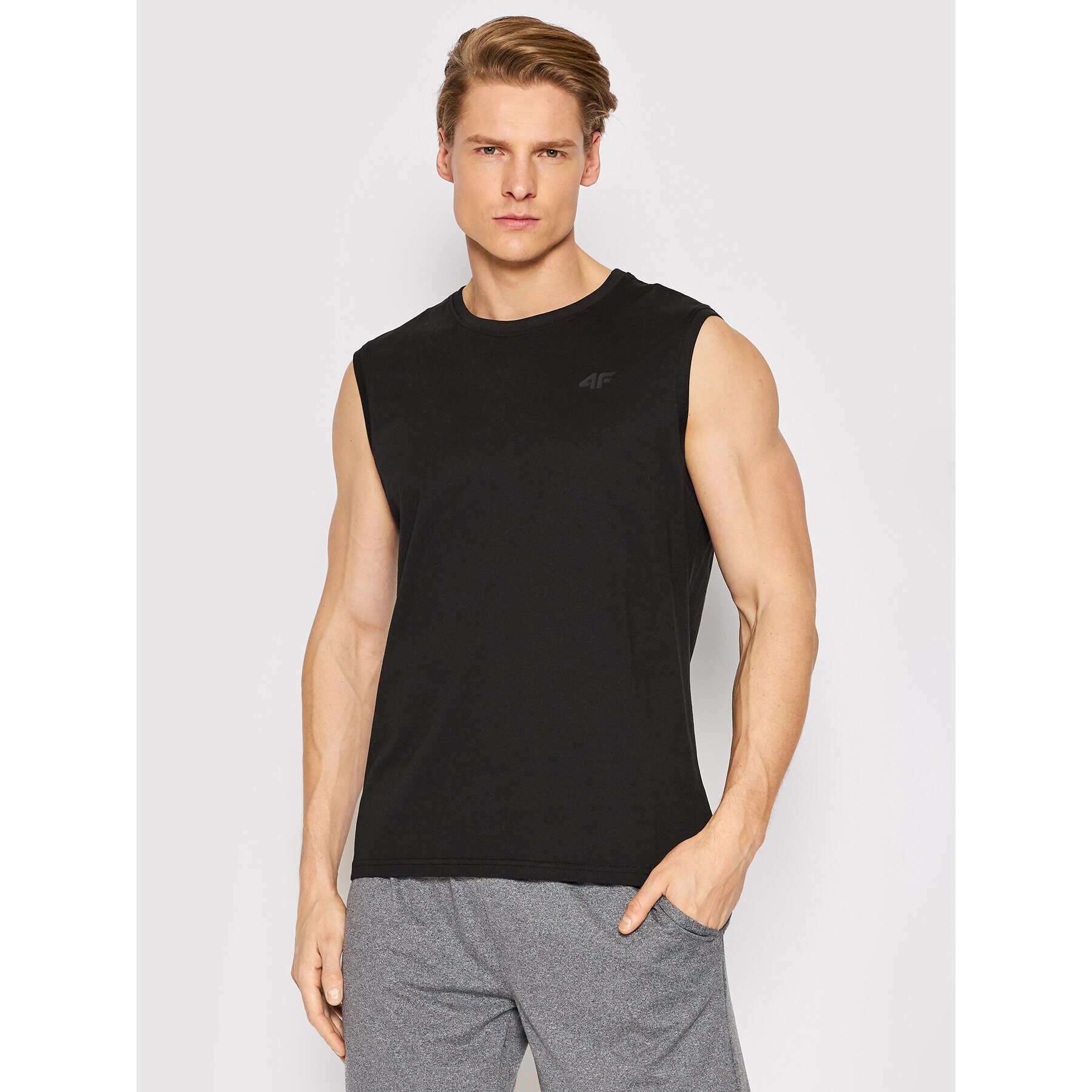 4F Tank top H4L22-TSM350 Negru Regular Fit - Pled.ro