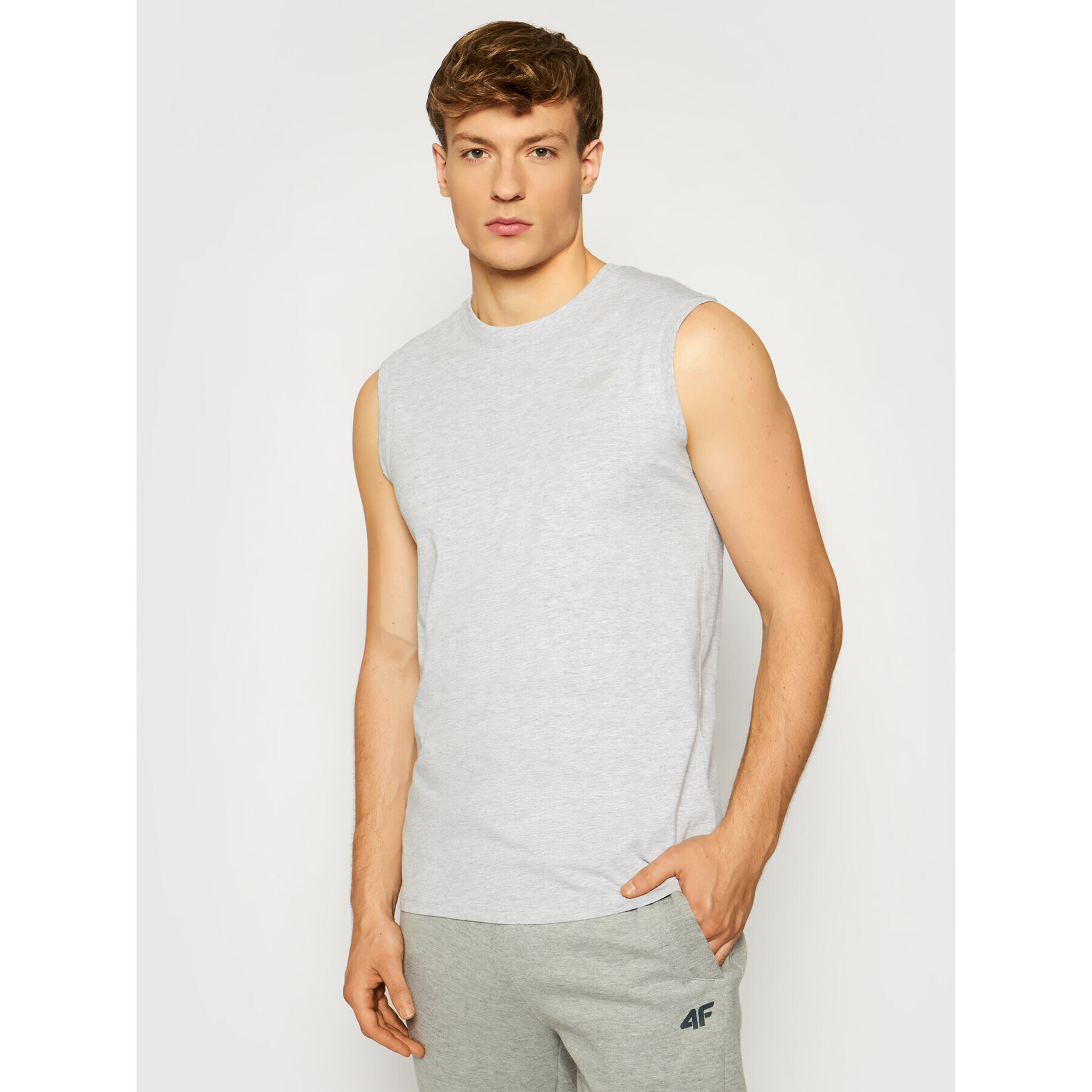 4F Tank top NOSH4-TSM001 Gri Regular Fit - Pled.ro