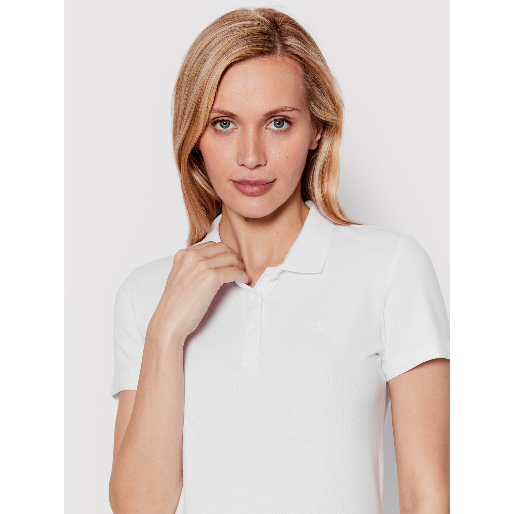 4F Tricou polo H4L22-TSD355 Alb Regular Fit - Pled.ro