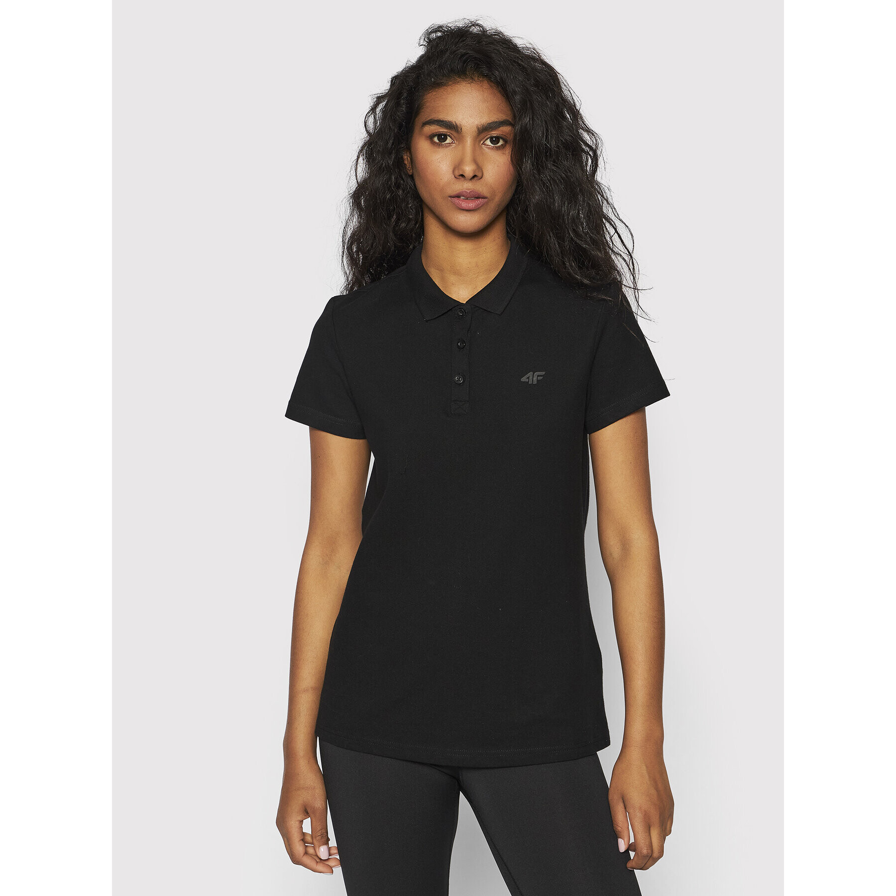 4F Tricou polo H4L22-TSD355 Negru Regular Fit - Pled.ro