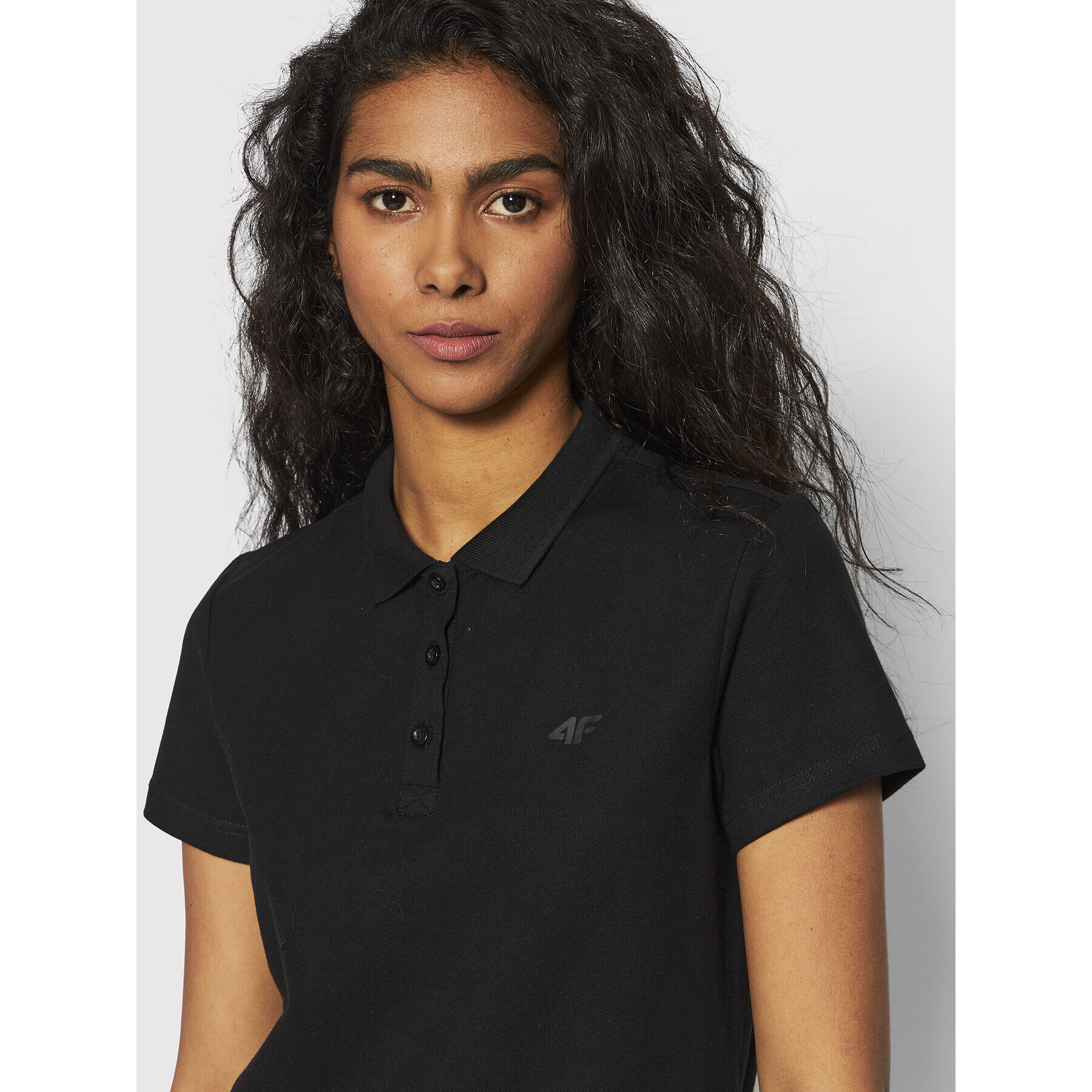 4F Tricou polo H4L22-TSD355 Negru Regular Fit - Pled.ro