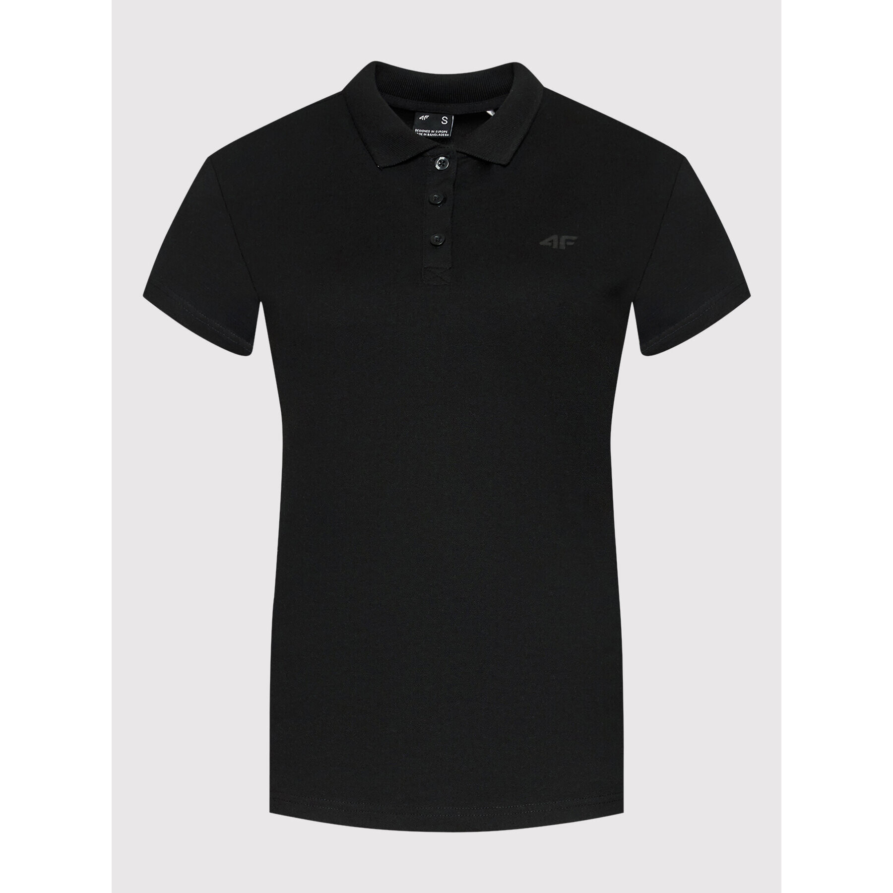 4F Tricou polo H4L22-TSD355 Negru Regular Fit - Pled.ro