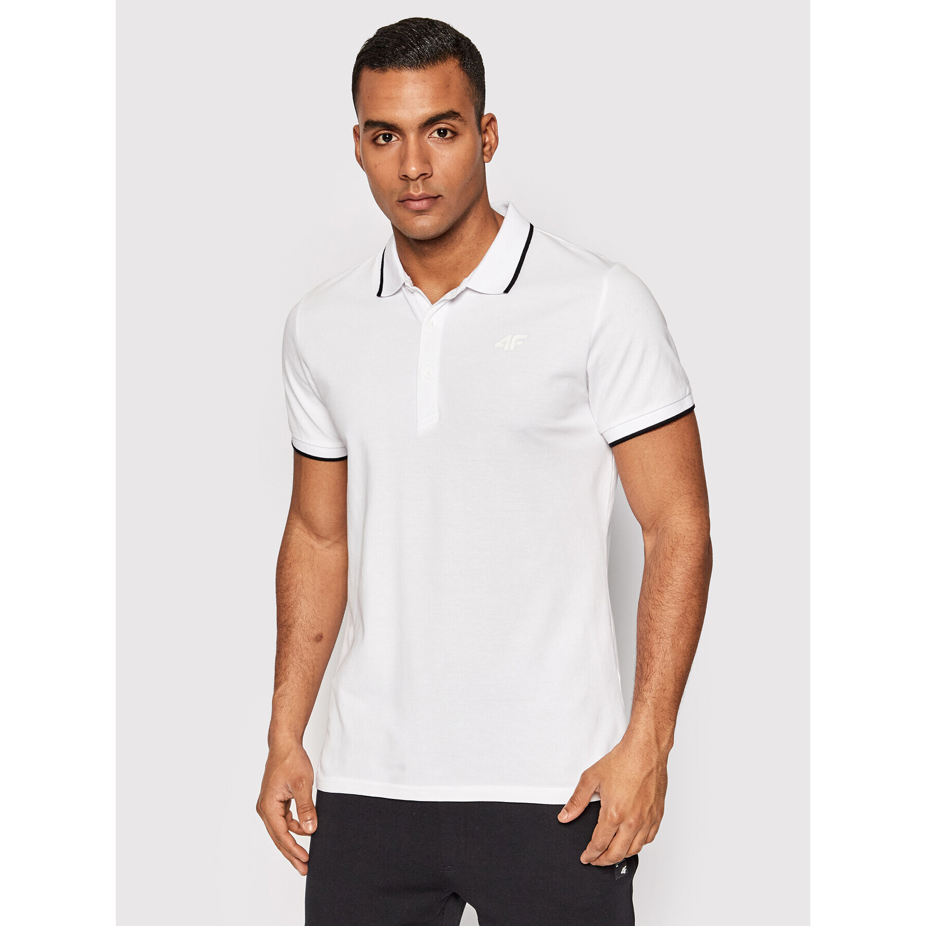 4F Tricou polo H4L22-TSM357 Alb Regular Fit - Pled.ro