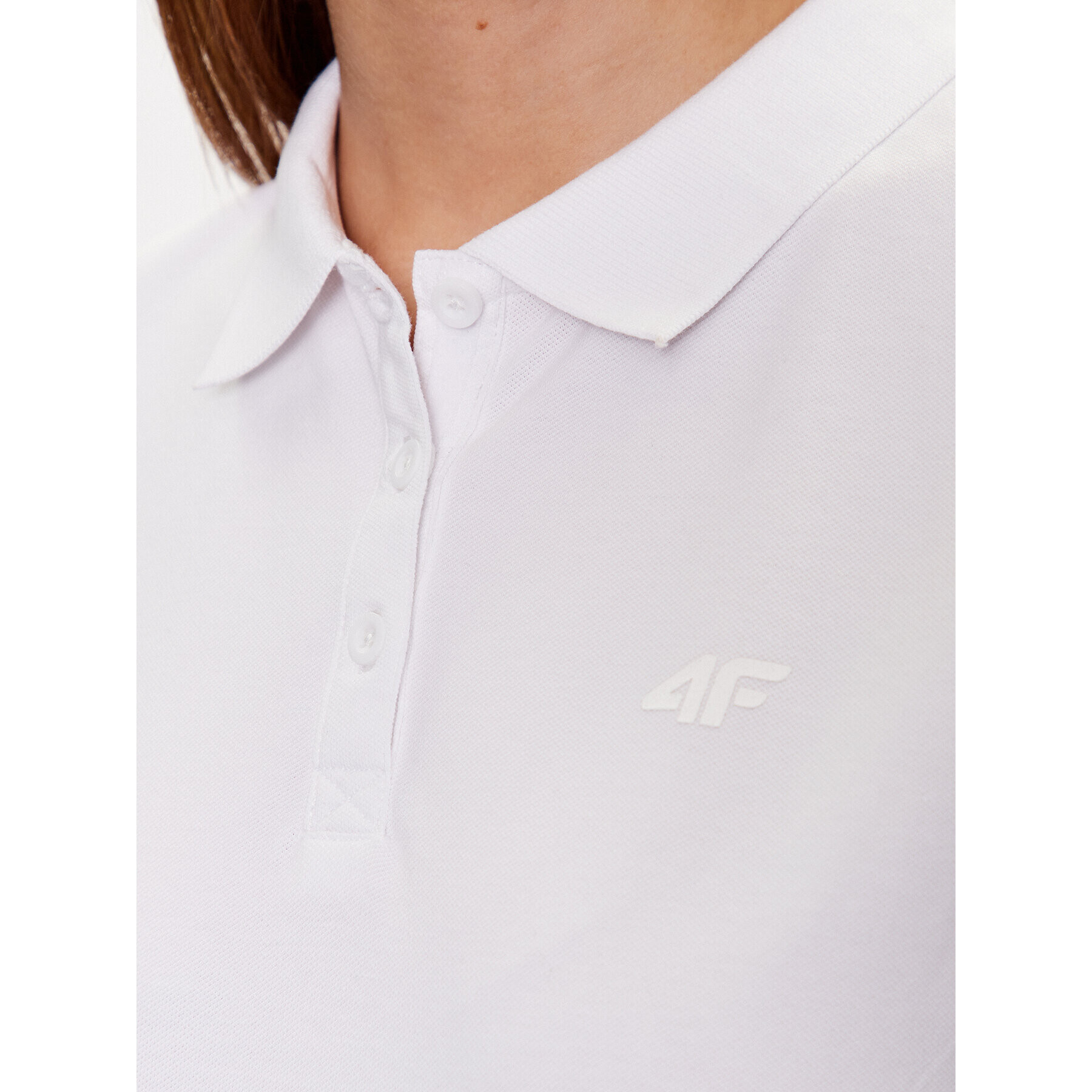 4F Tricou polo H4Z22-TSD355 Alb Regular Fit - Pled.ro