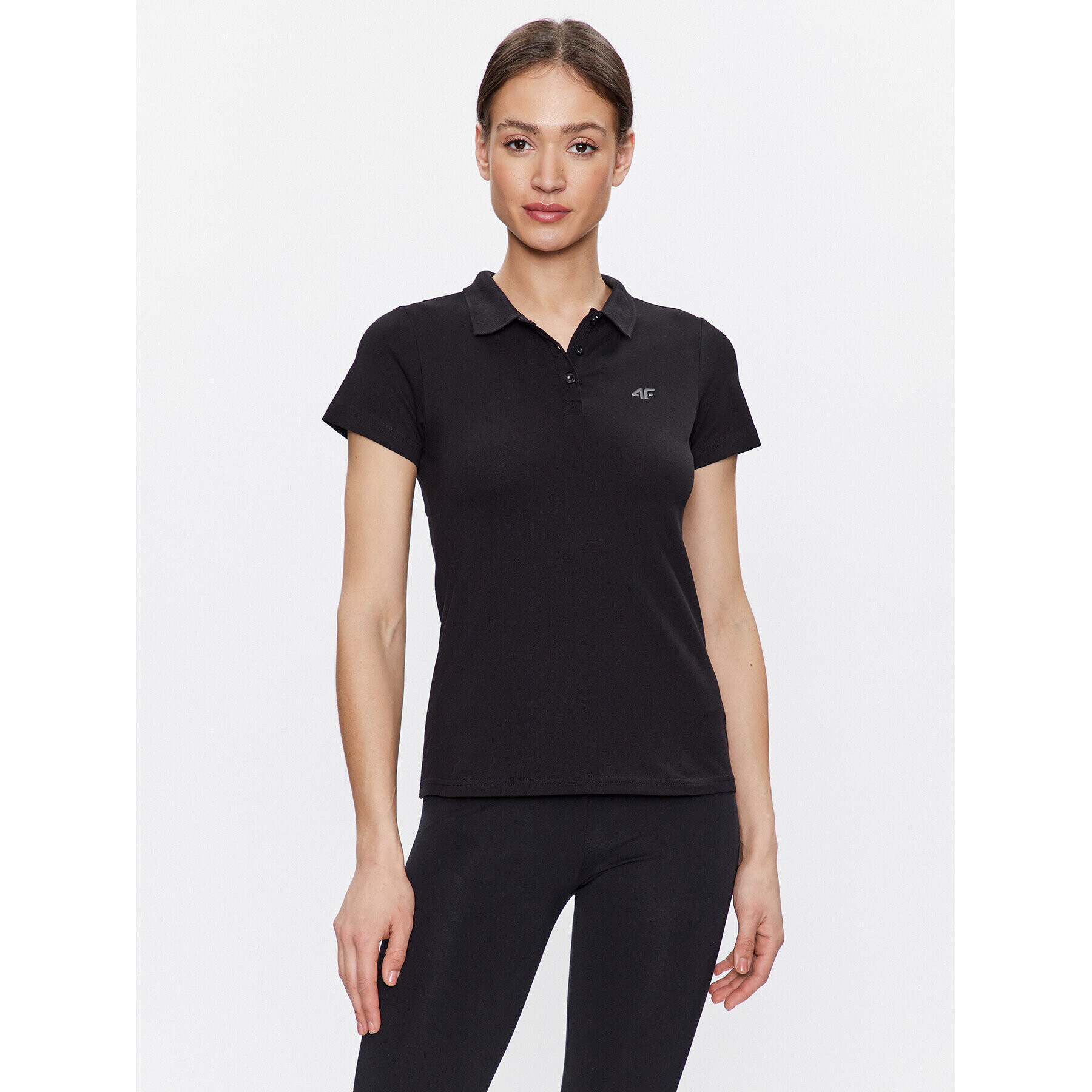 4F Tricou polo H4Z22-TSD355 Negru Regular Fit - Pled.ro