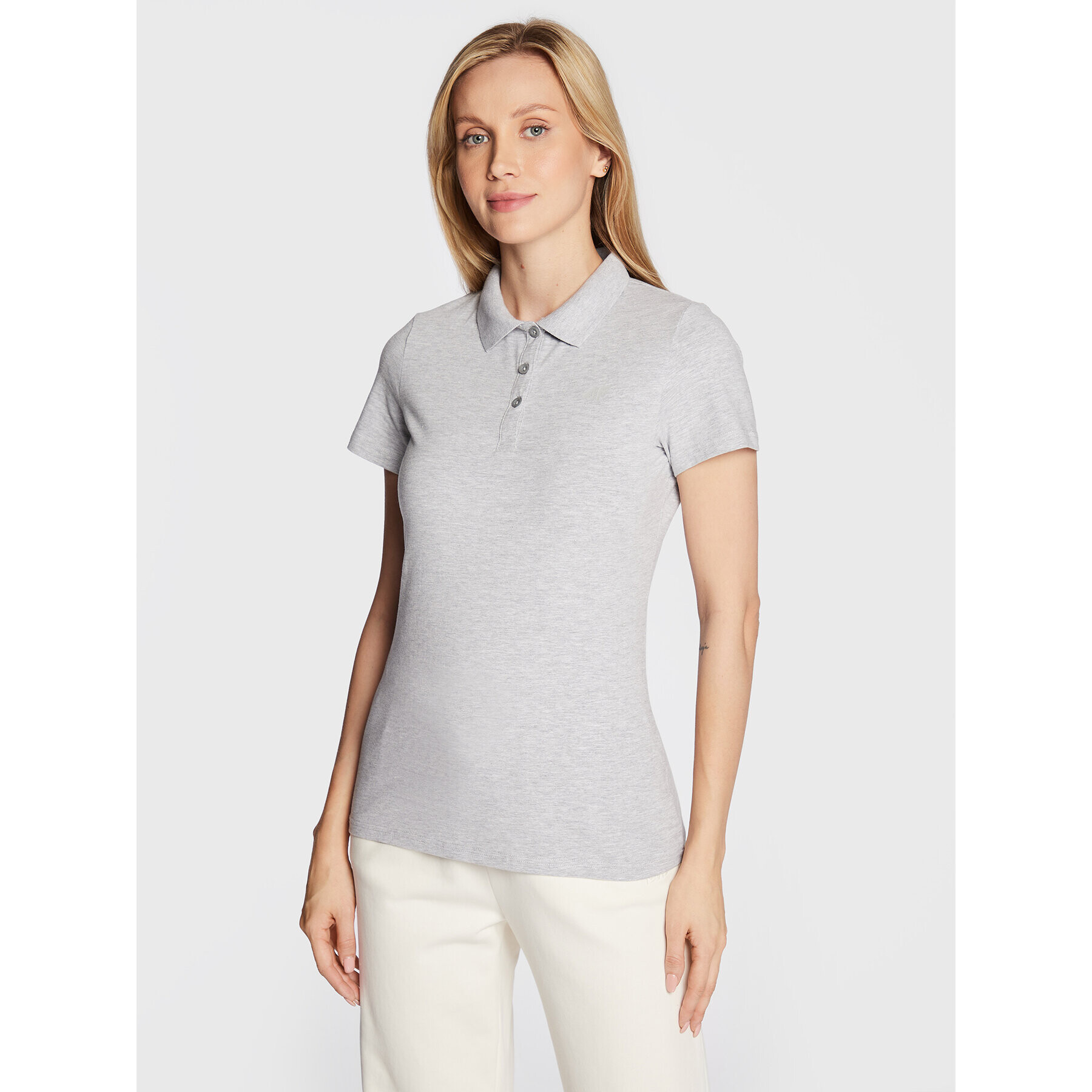 4F Tricou polo H4Z22-TSD356 Gri Regular Fit - Pled.ro