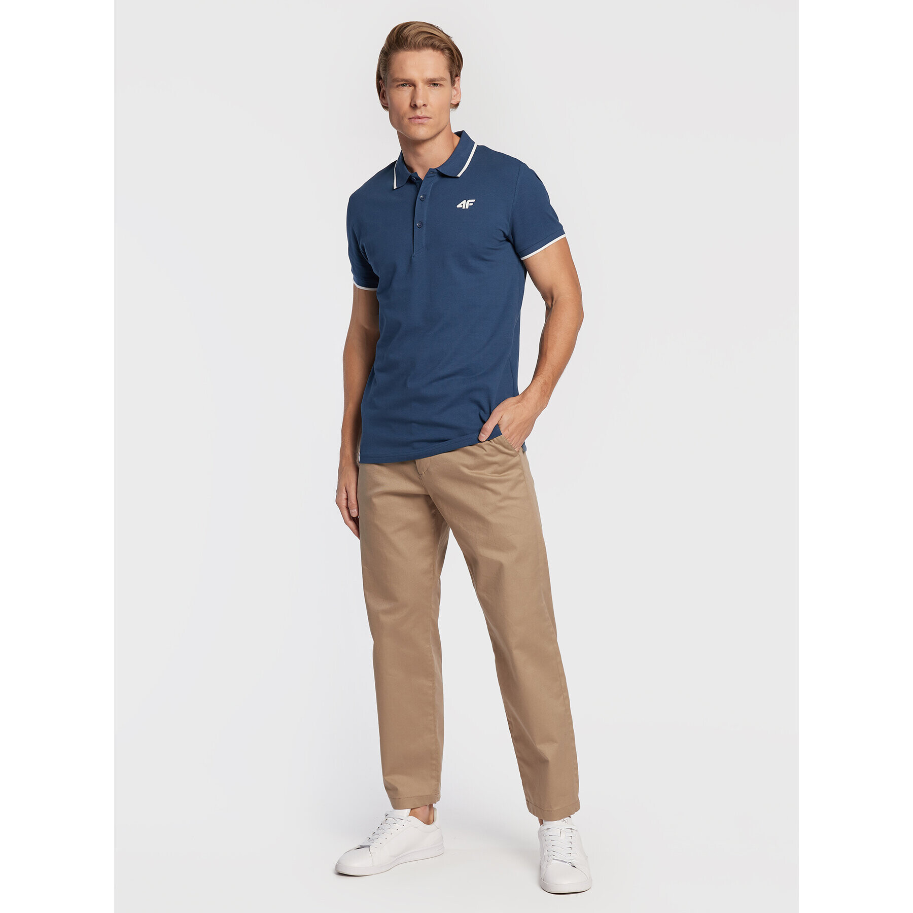 4F Tricou polo H4Z22-TSM357 Albastru Regular Fit - Pled.ro