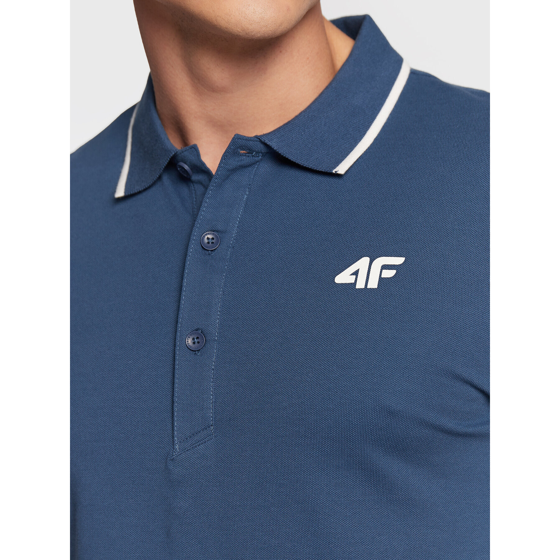 4F Tricou polo H4Z22-TSM357 Albastru Regular Fit - Pled.ro