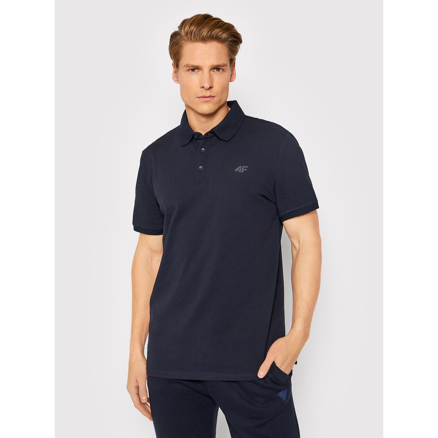 4F Tricou polo NOSH4-TSM356 Bleumarin Regular Fit - Pled.ro