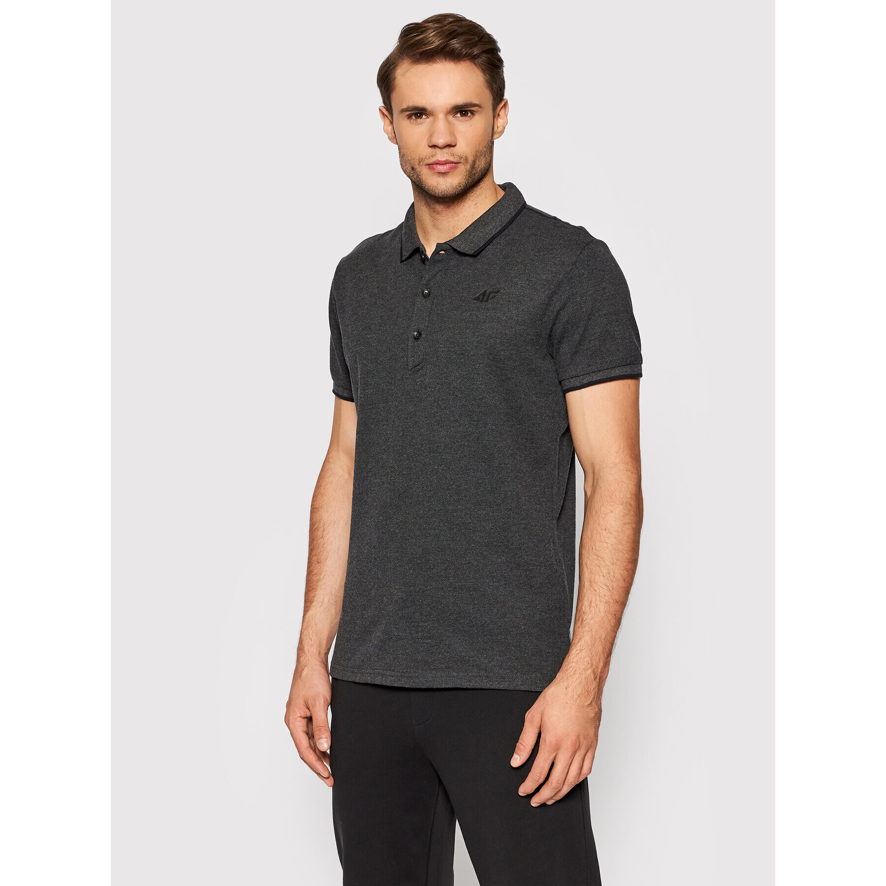 4F Tricou polo NOSH4-TSM357 Gri Regular Fit - Pled.ro