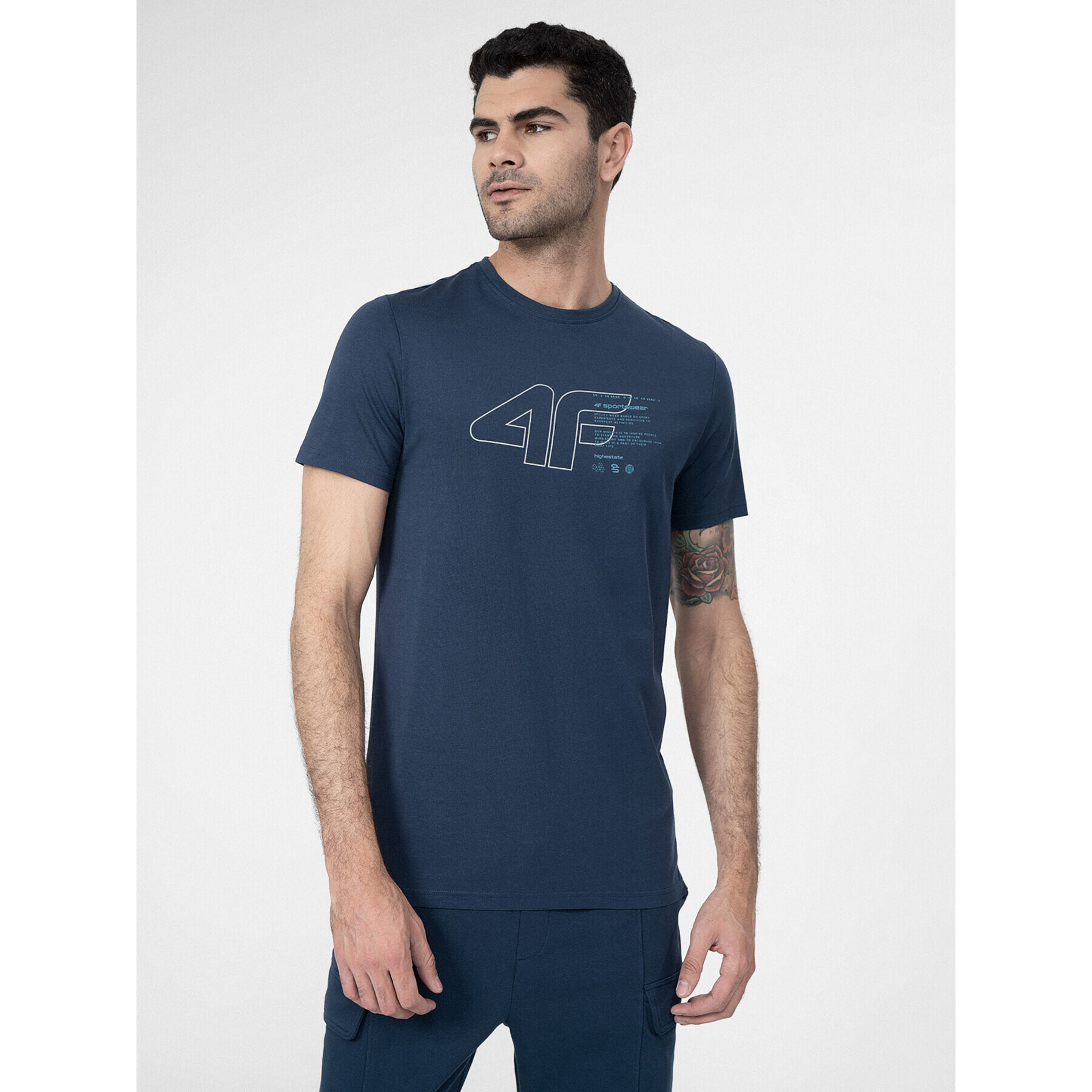 4F Tricou SS23TTSHM303 Bleumarin Regular Fit - Pled.ro