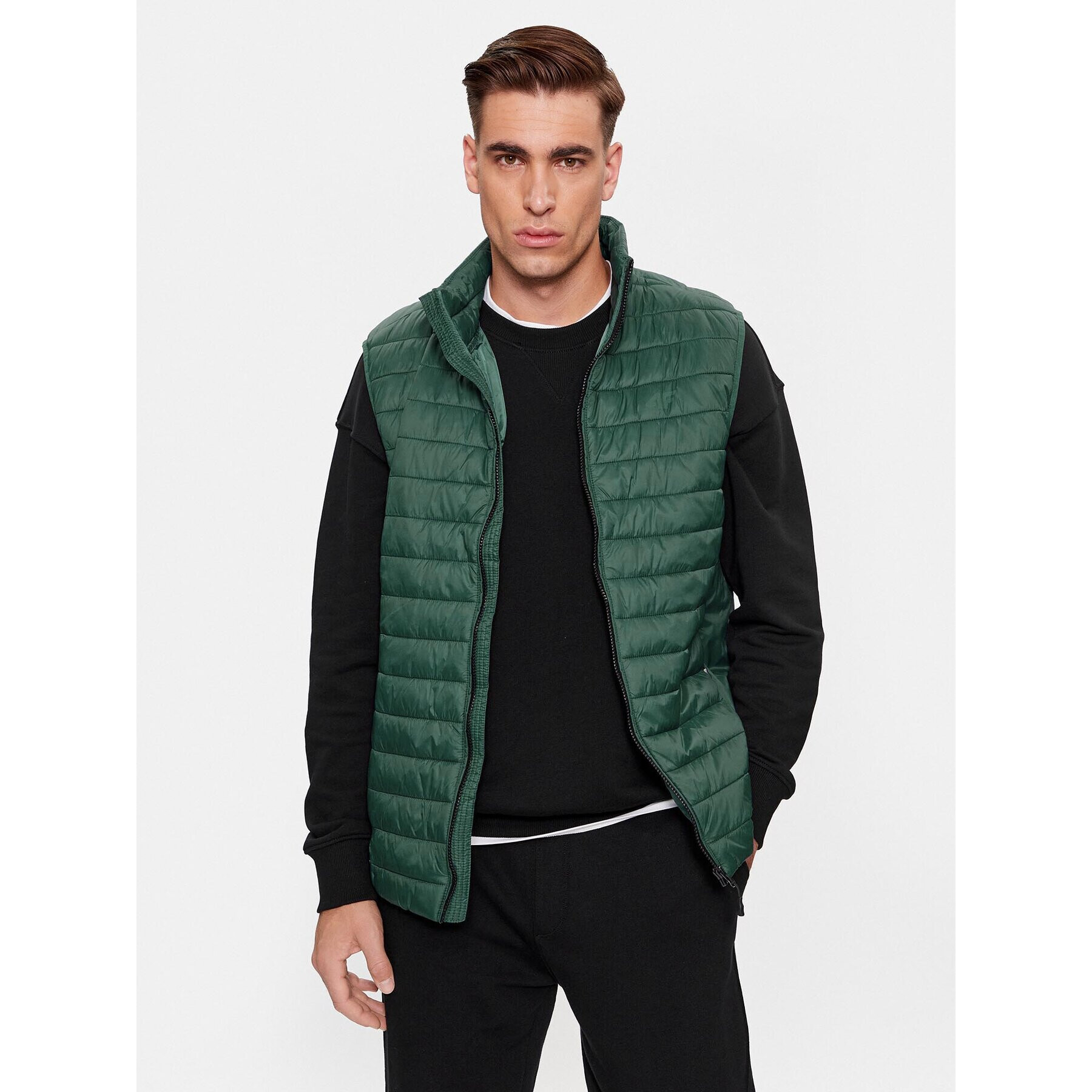 4F Vestă AW23TVESM062 Verde Regular Fit - Pled.ro