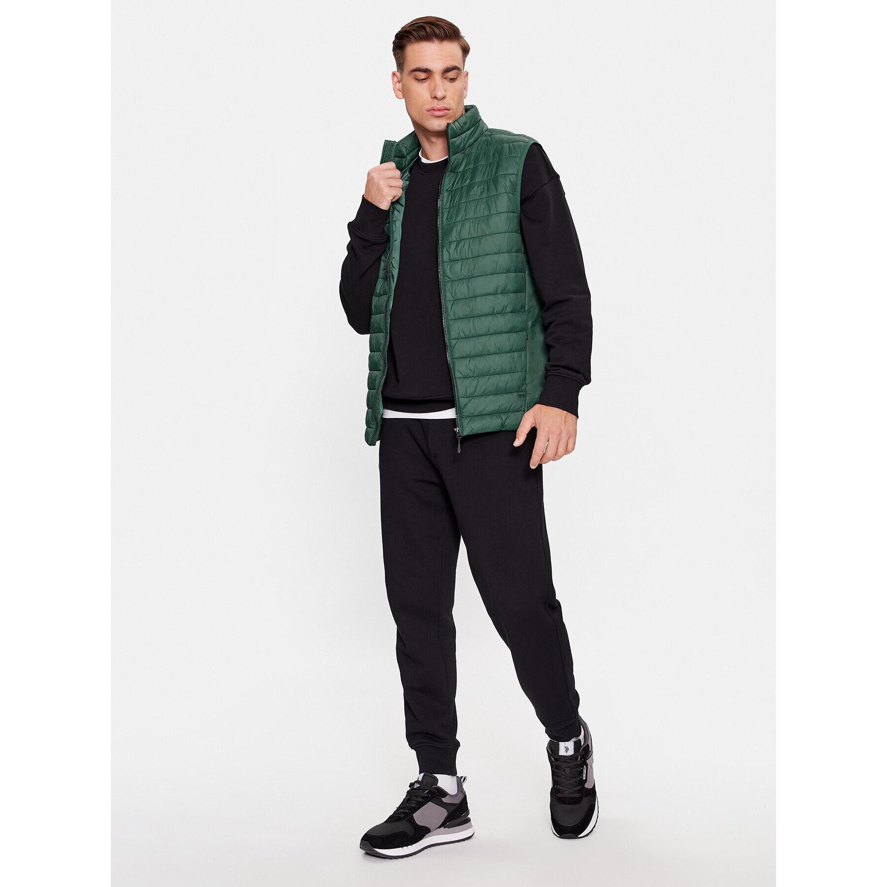 4F Vestă AW23TVESM062 Verde Regular Fit - Pled.ro