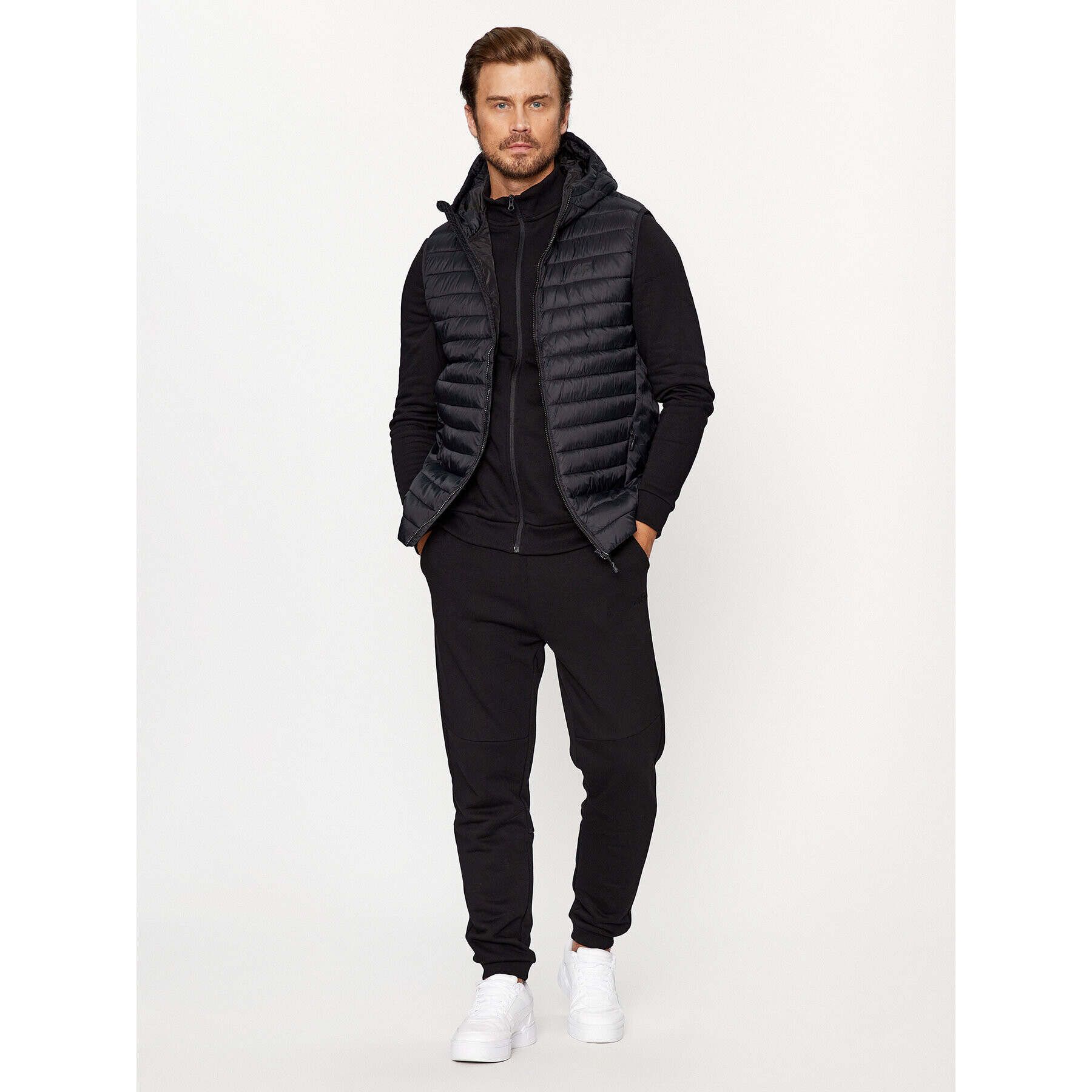 4F Vestă AW23TVESM063 Negru Regular Fit - Pled.ro