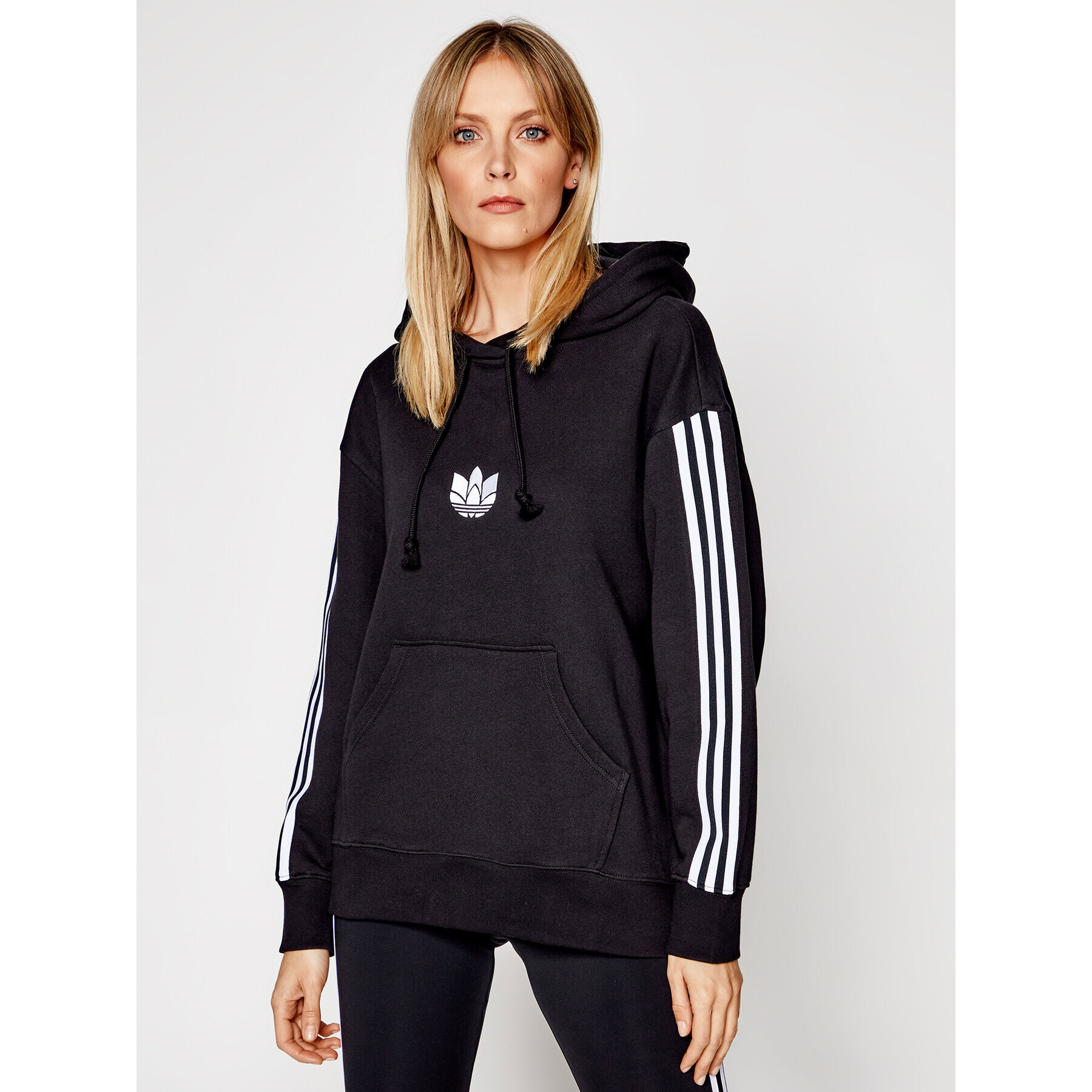 adidas Bluză adicolor 3D Trefoil GN2931 Negru Oversize - Pled.ro