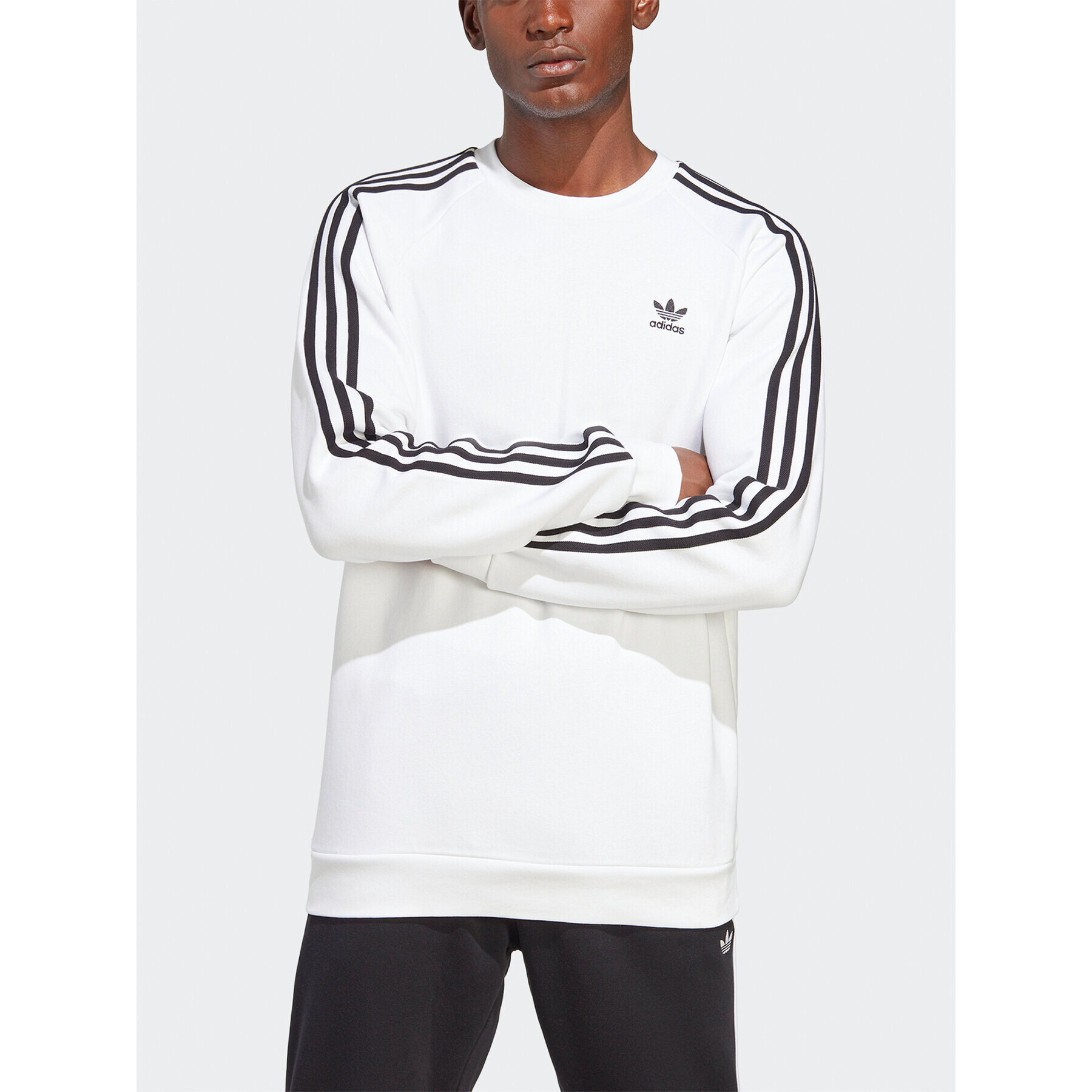 adidas Bluză Adicolor Classics 3-Stripes Crew Sweatshirt IA4862 Alb Regular Fit - Pled.ro